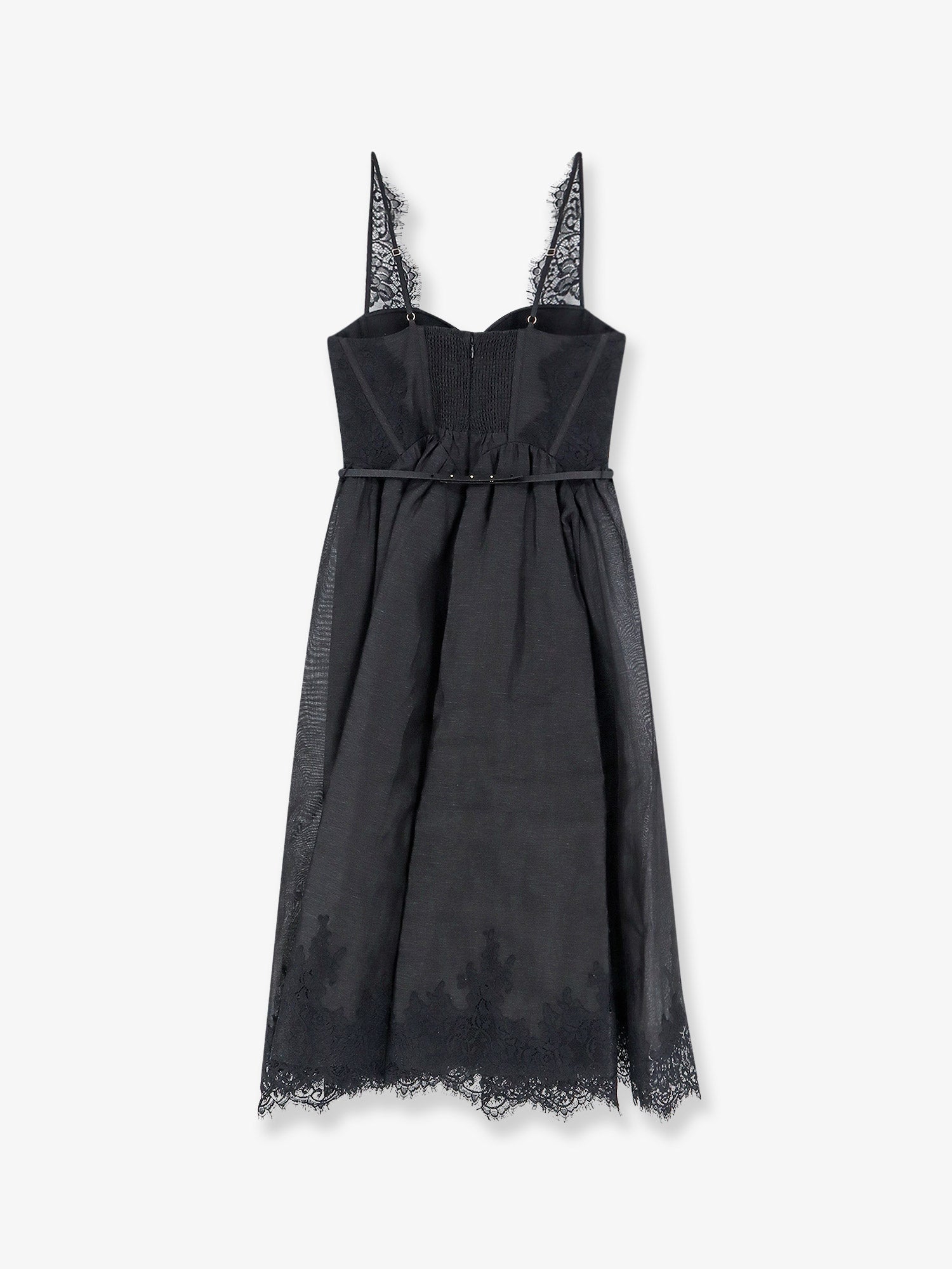 Zimmermann Valiant Midi Dress In Linen And Silk Blend