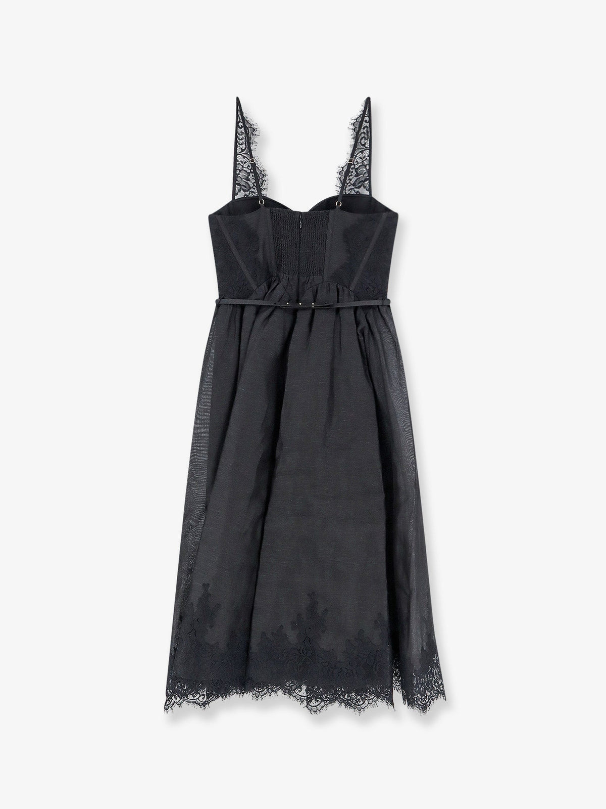 Zimmermann Valiant Midi Dress In Linen And Silk Blend