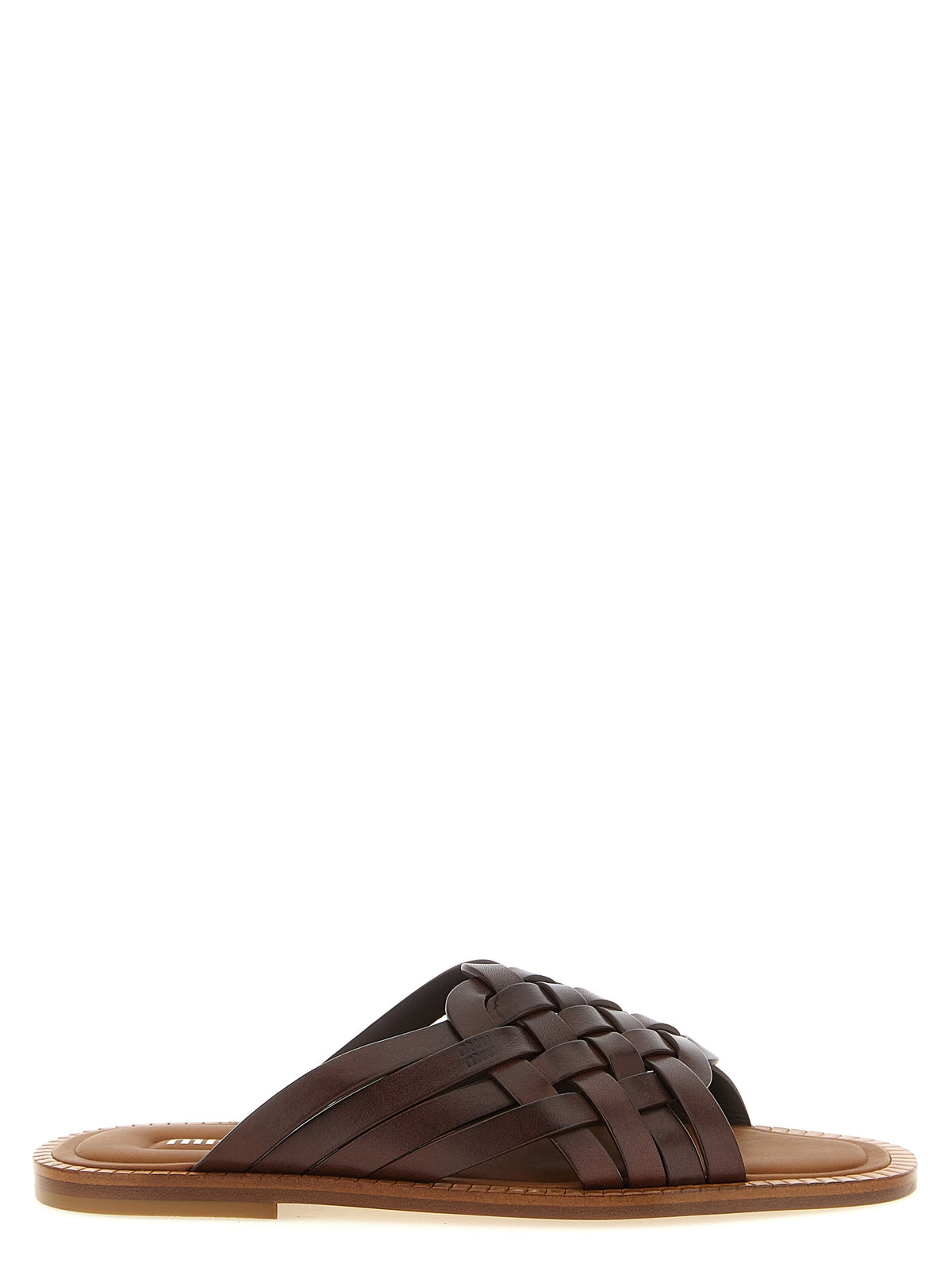 Miu Miu Waxed Leather Sandals