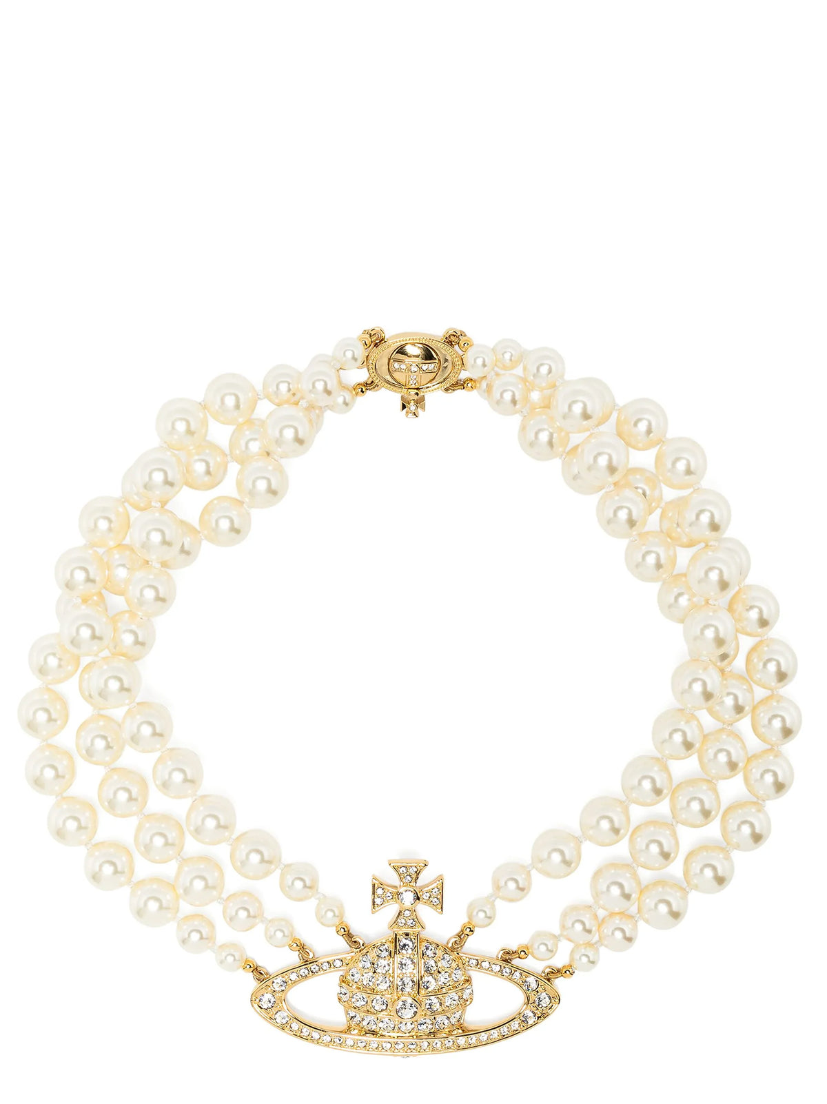 Vivienne Westwood 'Three Row Pearl Bas Relief' Choker