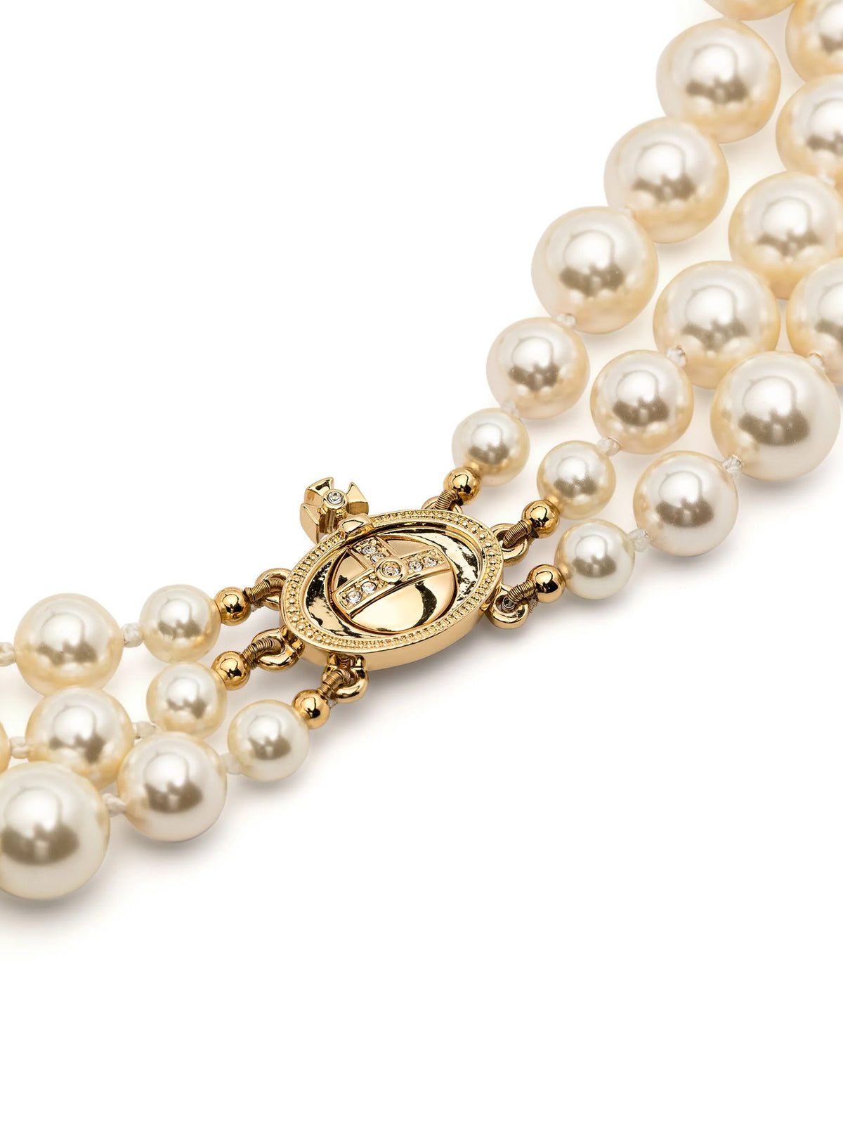Vivienne Westwood 'Three Row Pearl Bas Relief' Choker