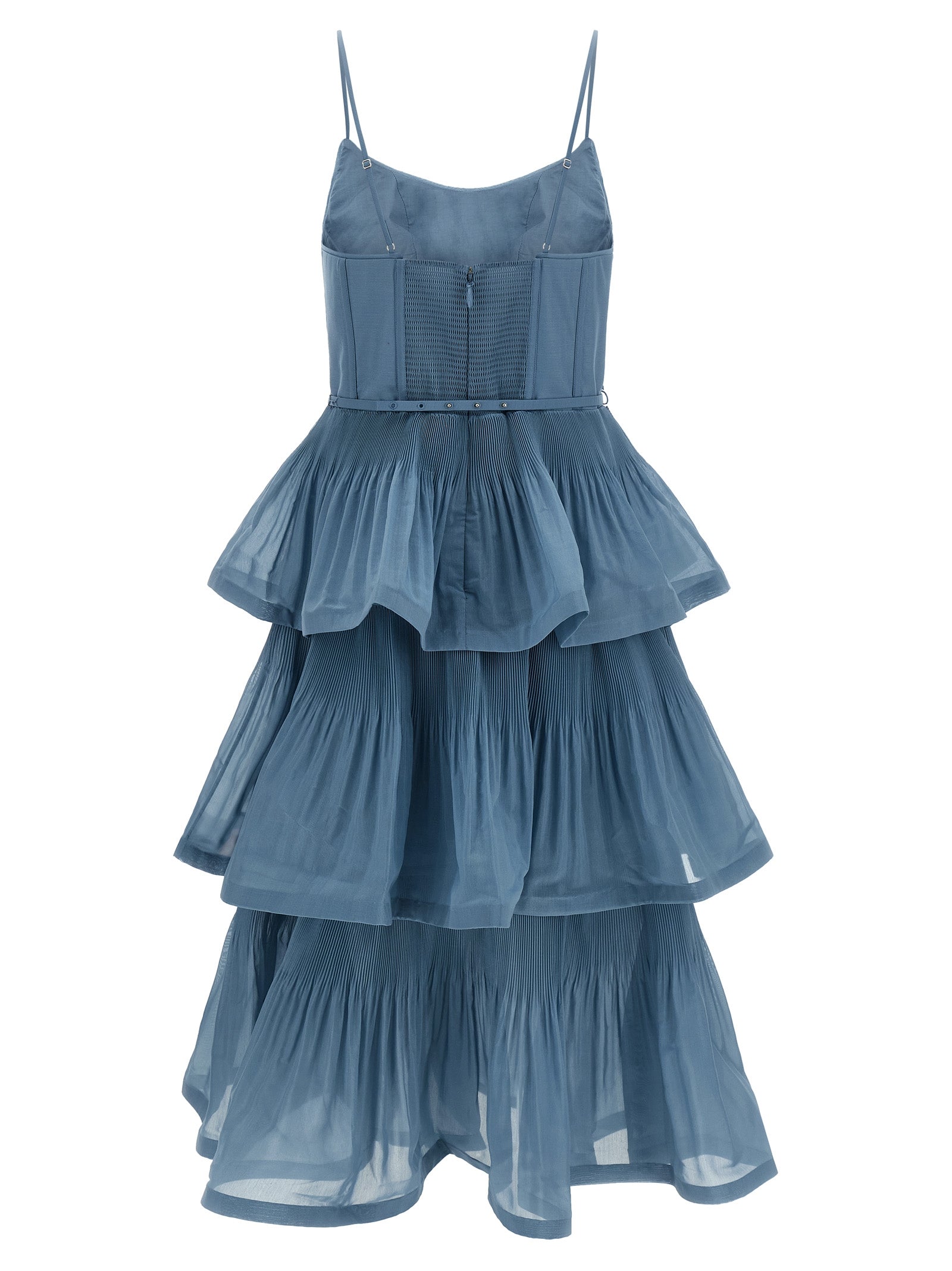 Zimmermann 'Pleated Tiered Midi' Dress