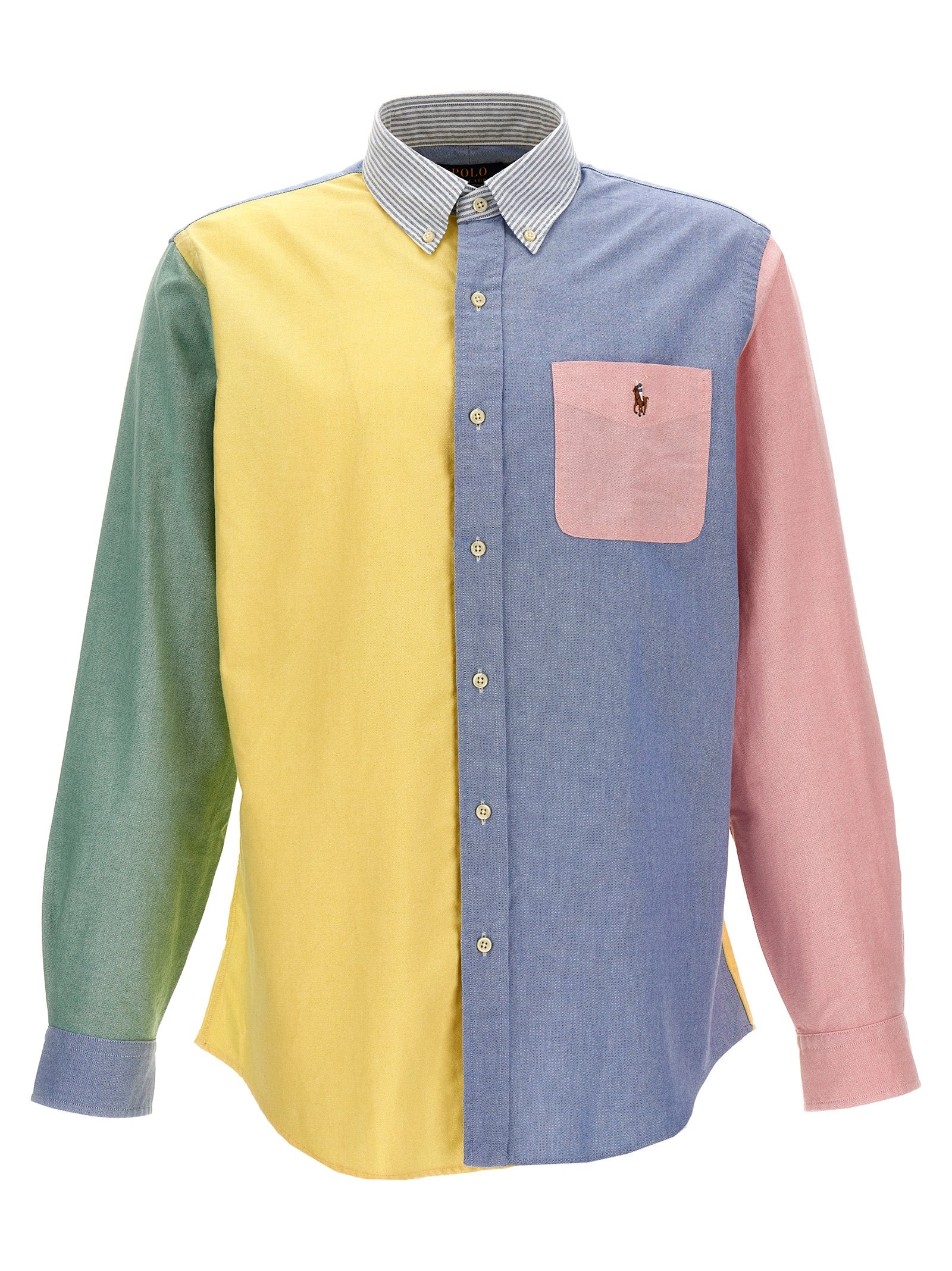 Polo Ralph Lauren Patchwork Shirt With Logo Embroidery