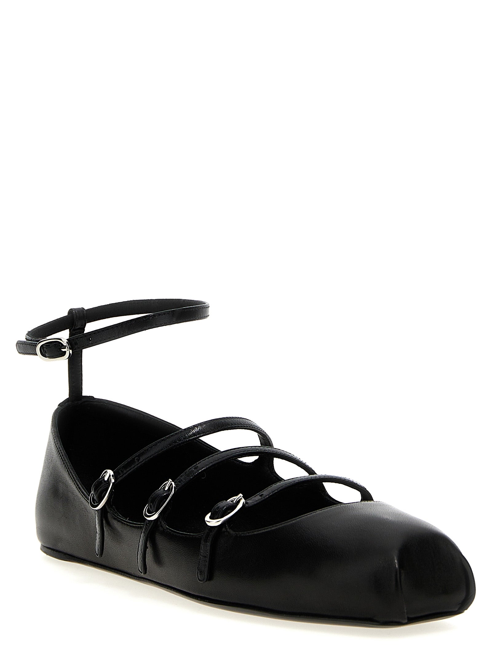 Mcqueen Leather Strap Ballet Flats