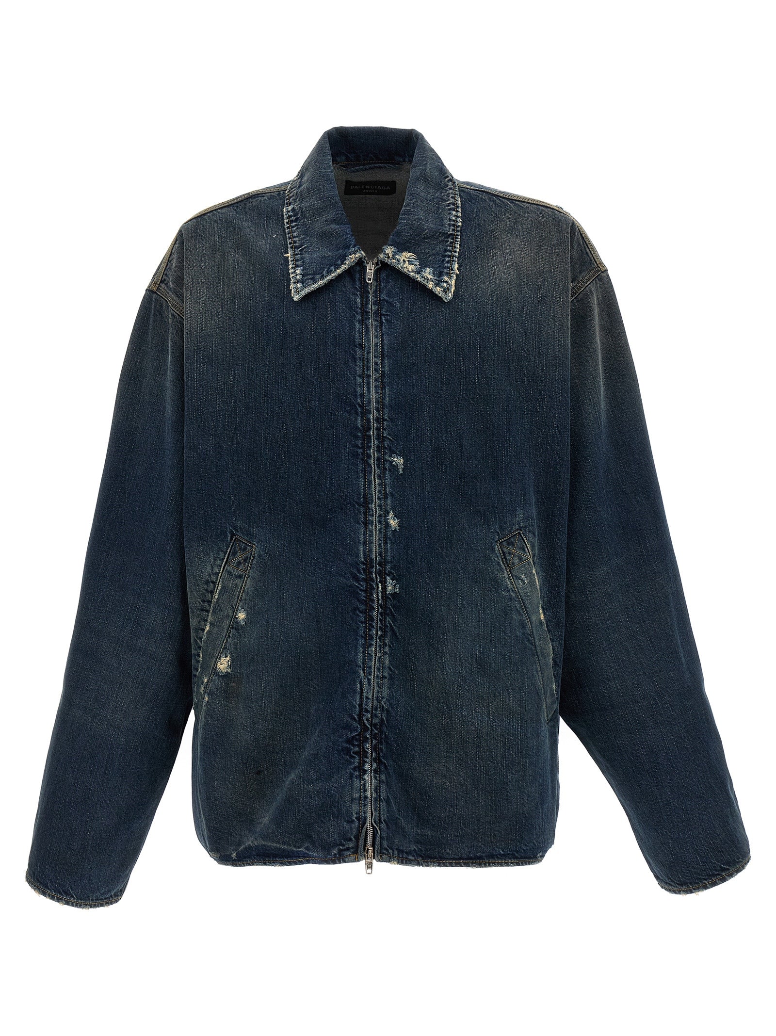 Balenciaga Denim Jacket With Used Effect