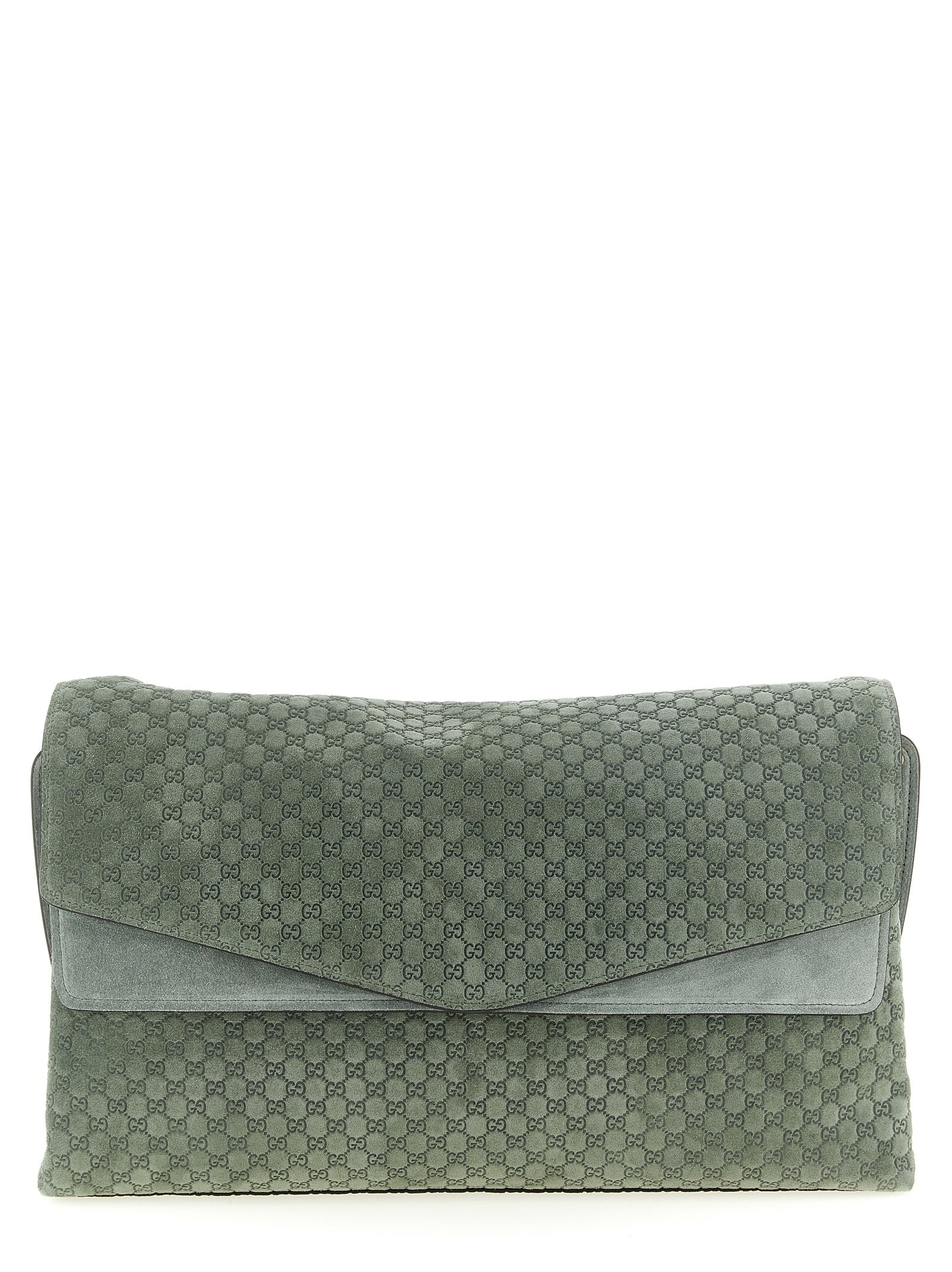 Gucci Gg Large Suede Shoulder Bag
