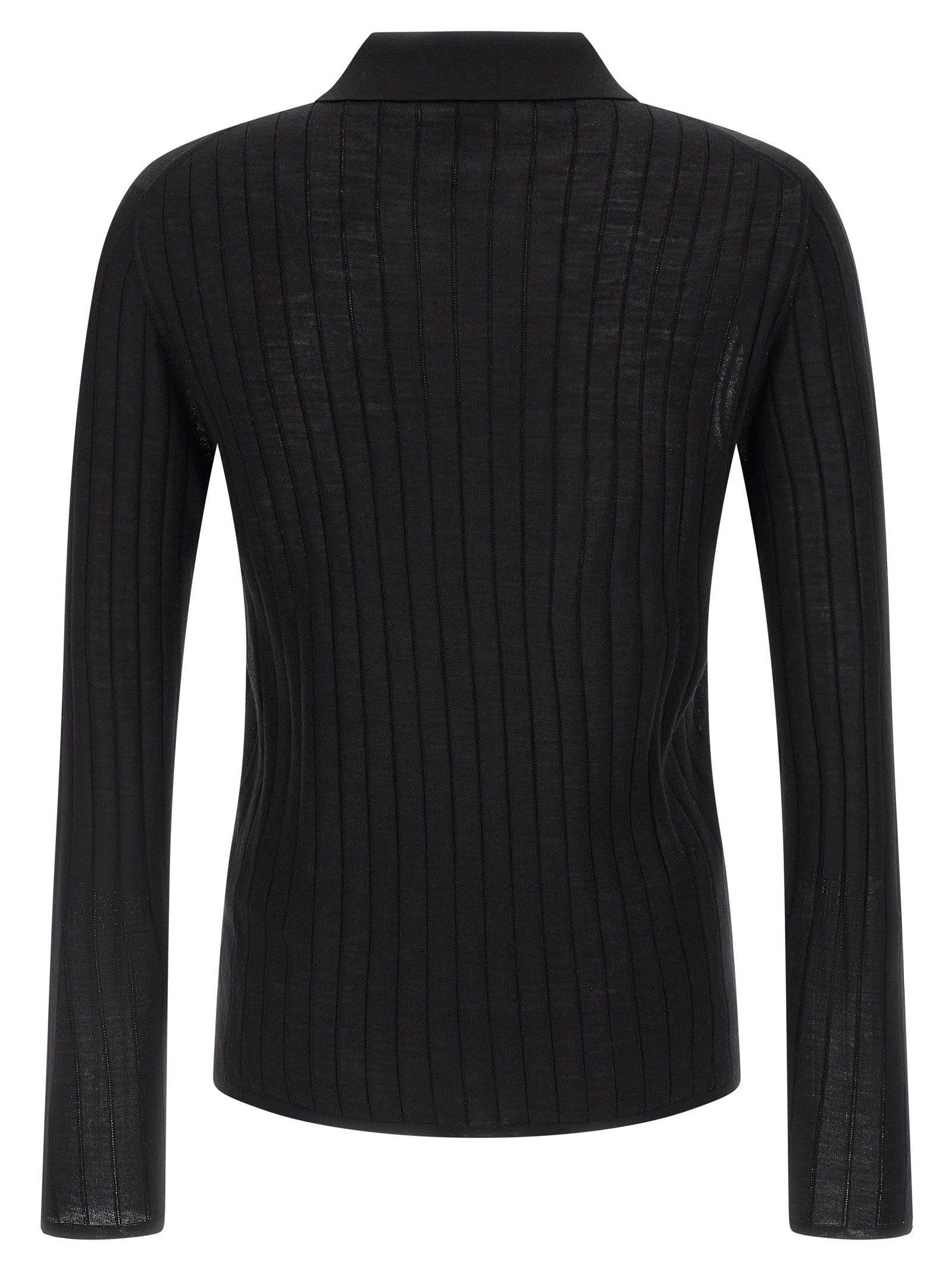 Saint Laurent Pointelle Wool Polo Shirt