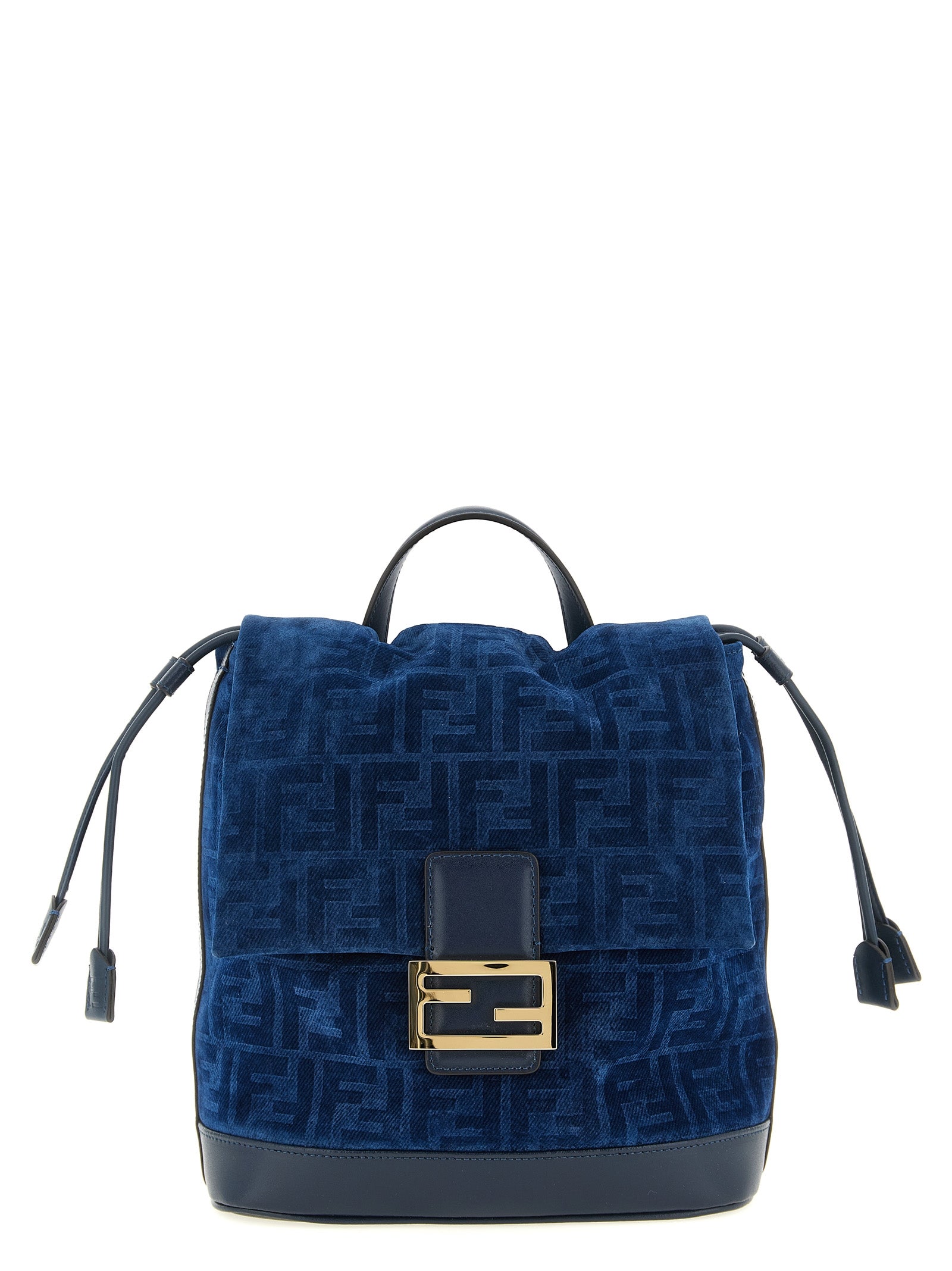 Fendi Ff Flocked Denim Backpack