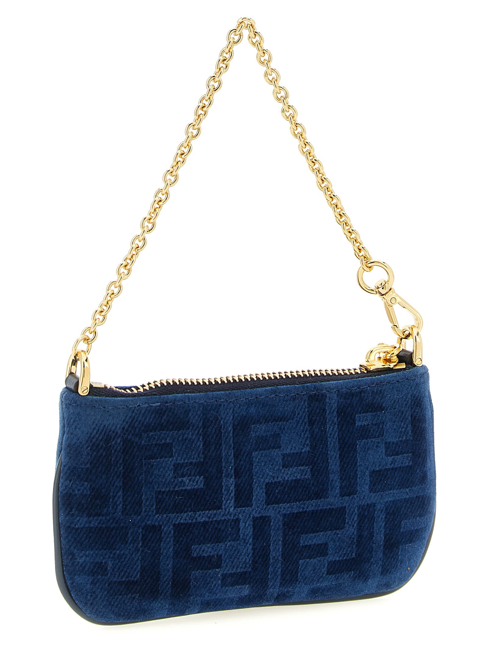Fendi Ff Mini Denim Pouch