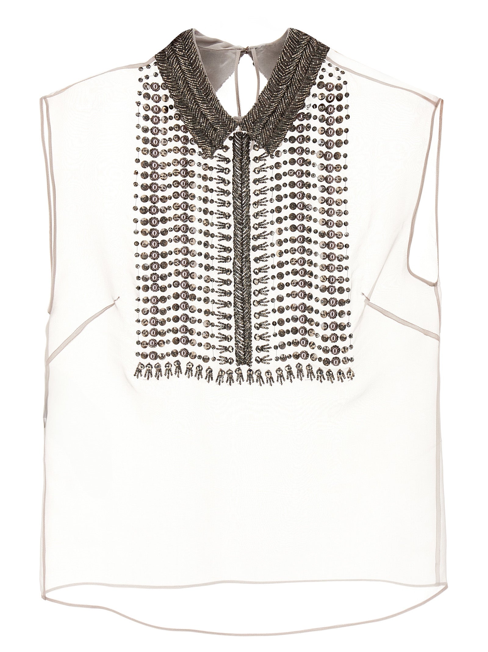 Alberta Ferretti Beaded Chiffon Top