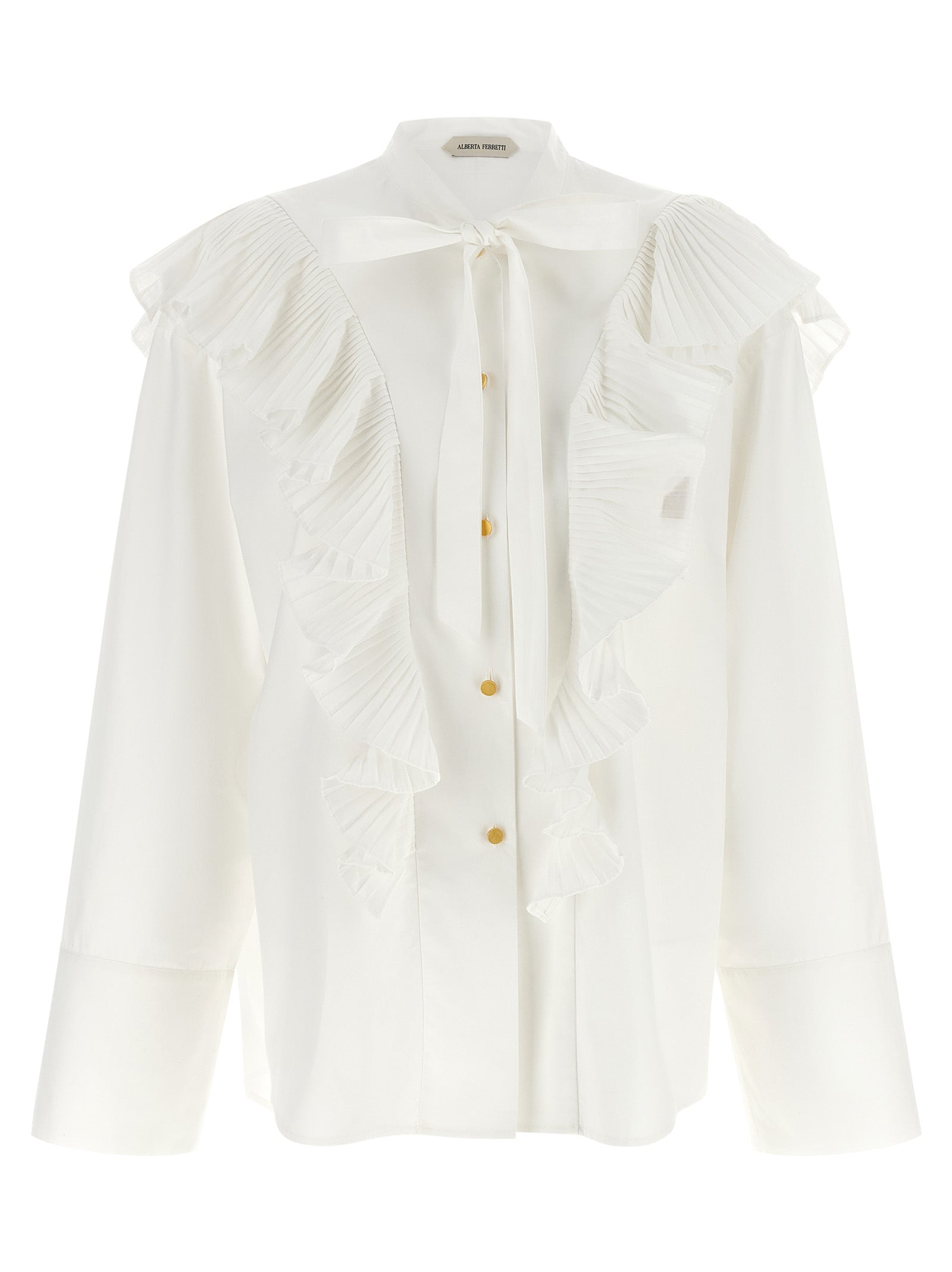 Alberta Ferretti Pleated Ruffle Shirt