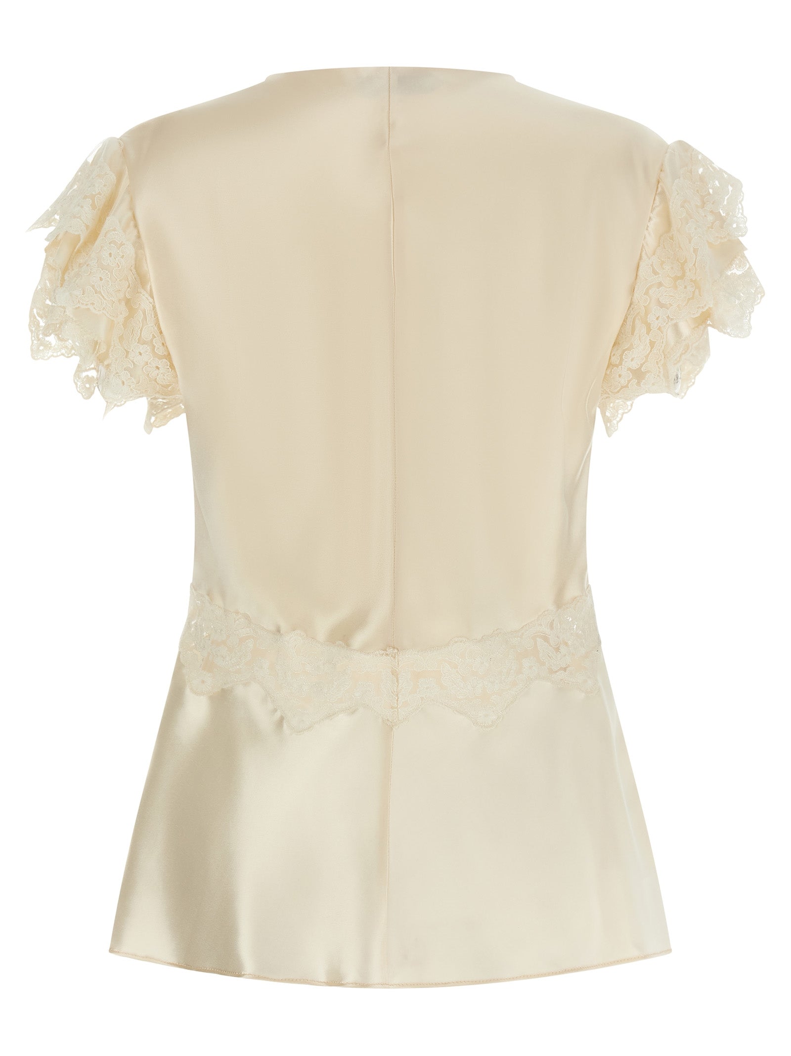 Alberta Ferretti Satin And Lace Top