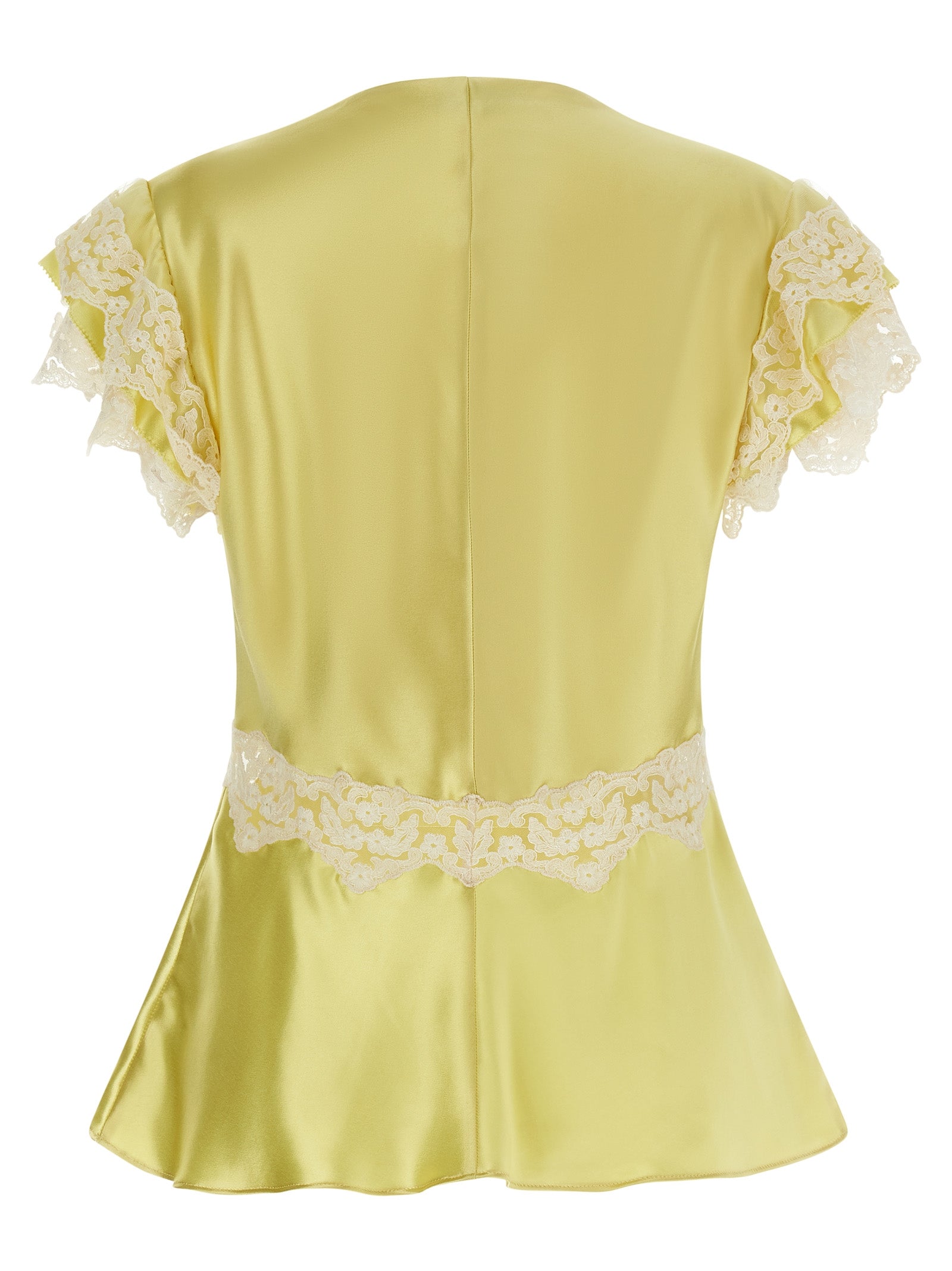 Alberta Ferretti Satin And Lace Top