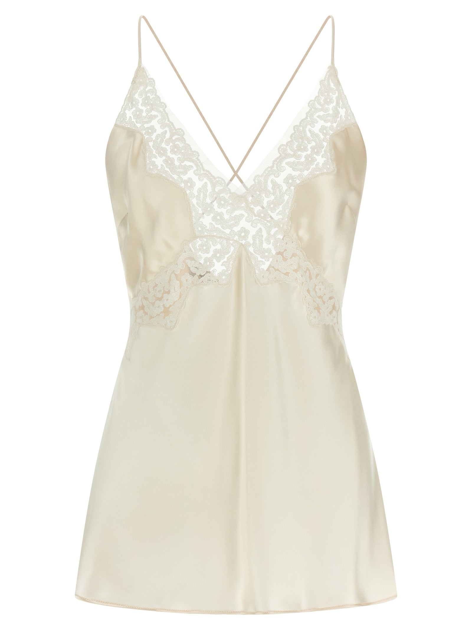 Alberta Ferretti Satin And Lace Top
