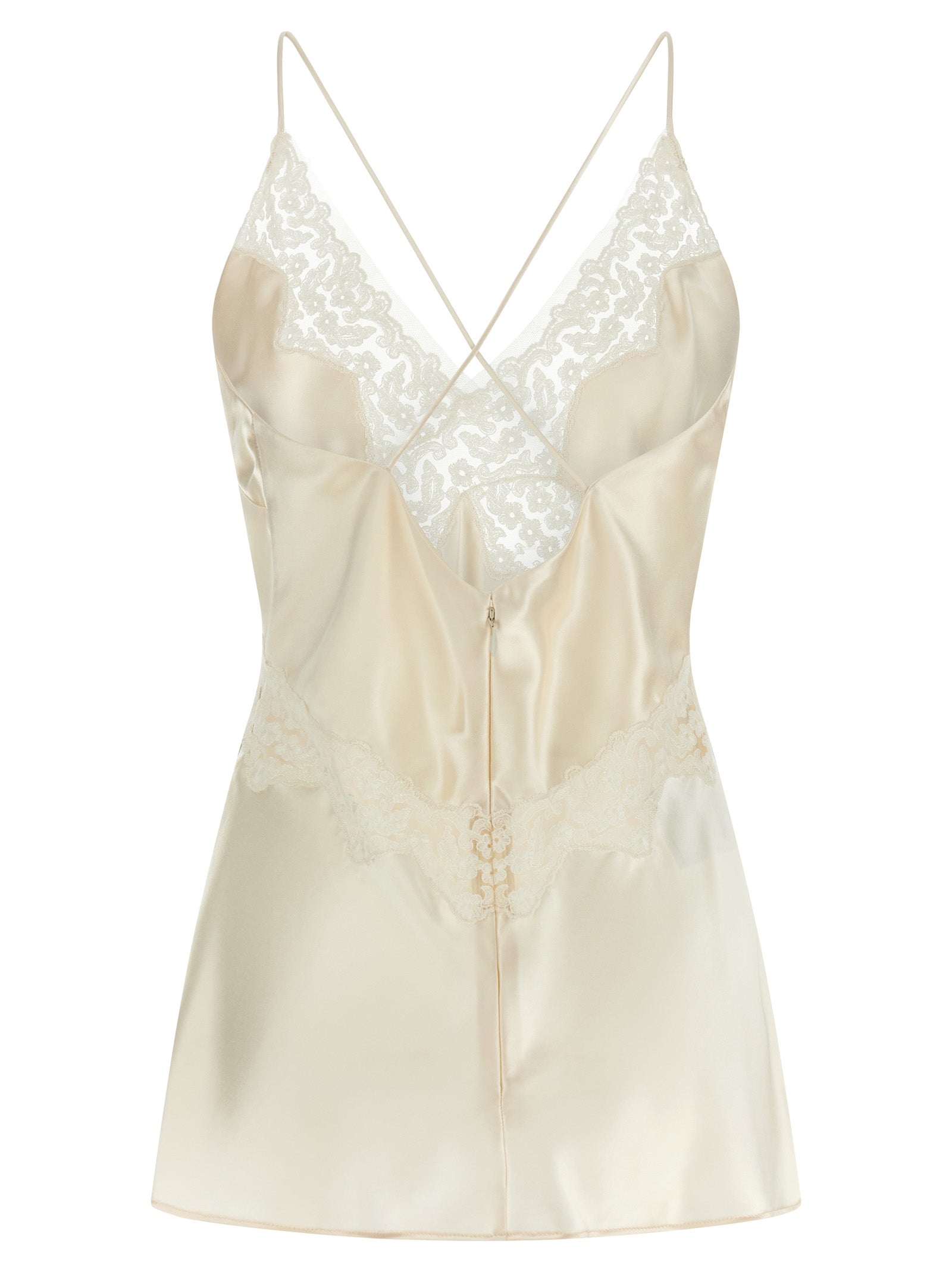 Alberta Ferretti Satin And Lace Top