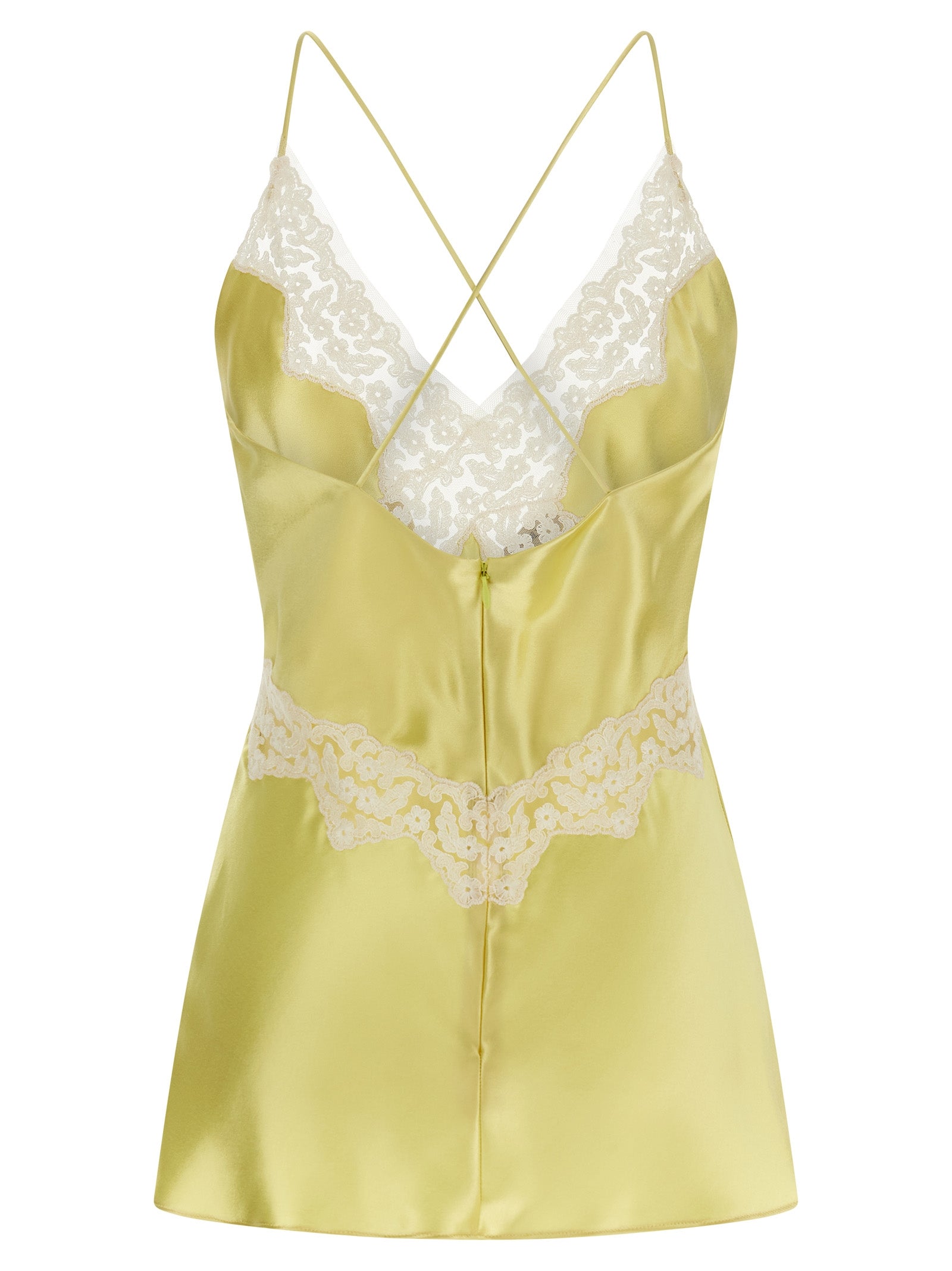 Alberta Ferretti Satin And Lace Top