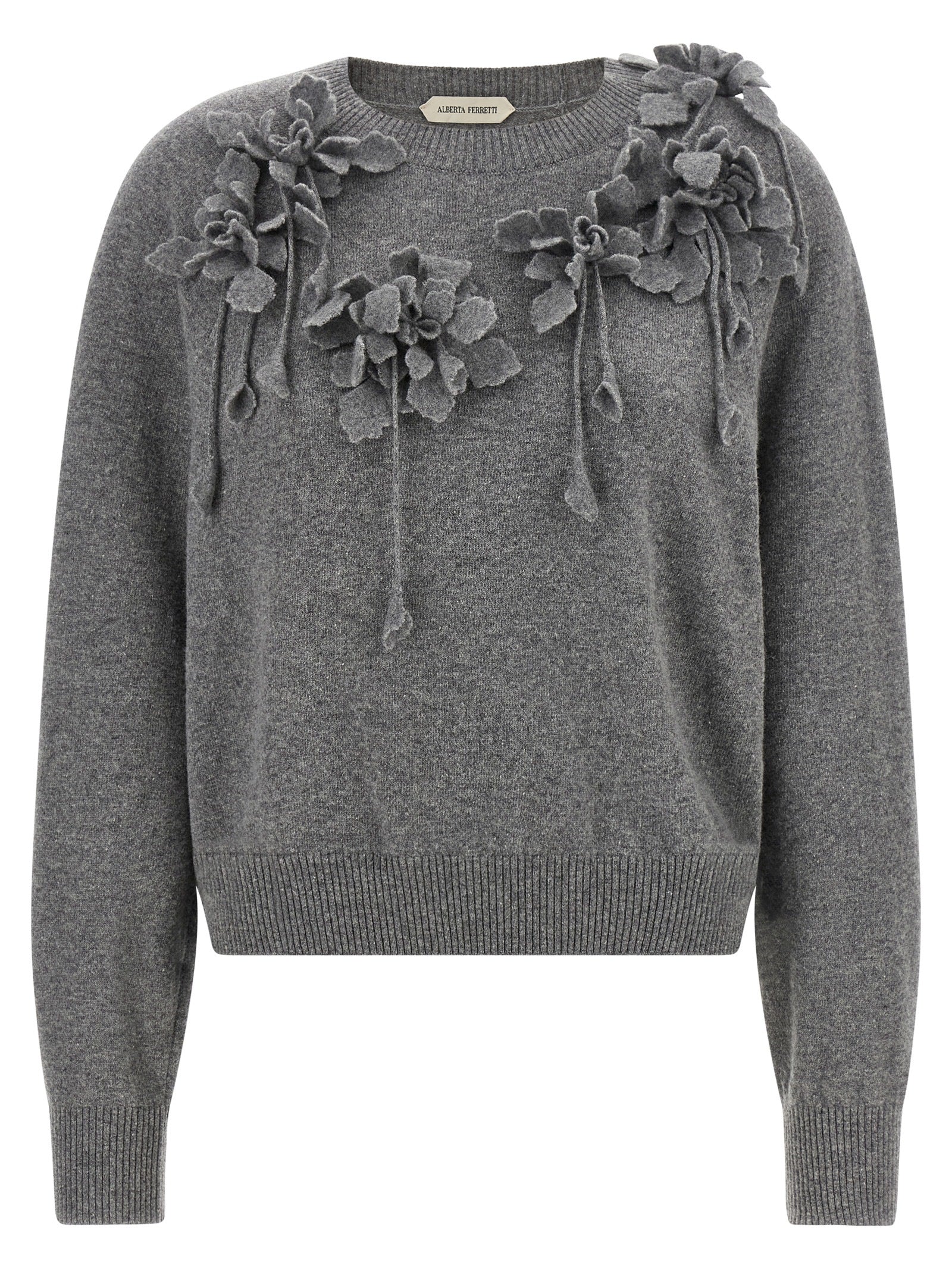 Alberta Ferretti Embroidered Flower Sweater