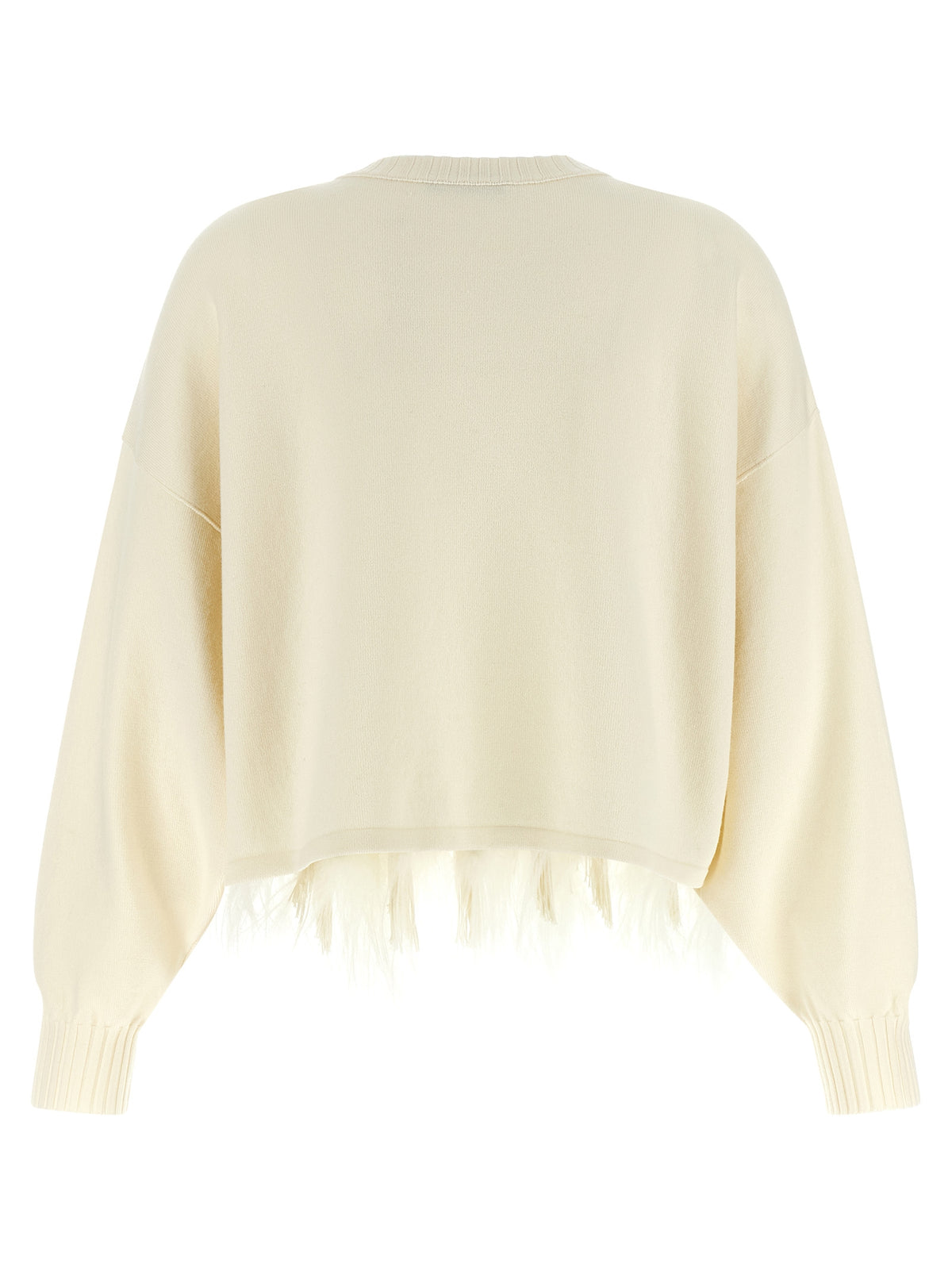 Alberta Ferretti Feather Cropped Sweater