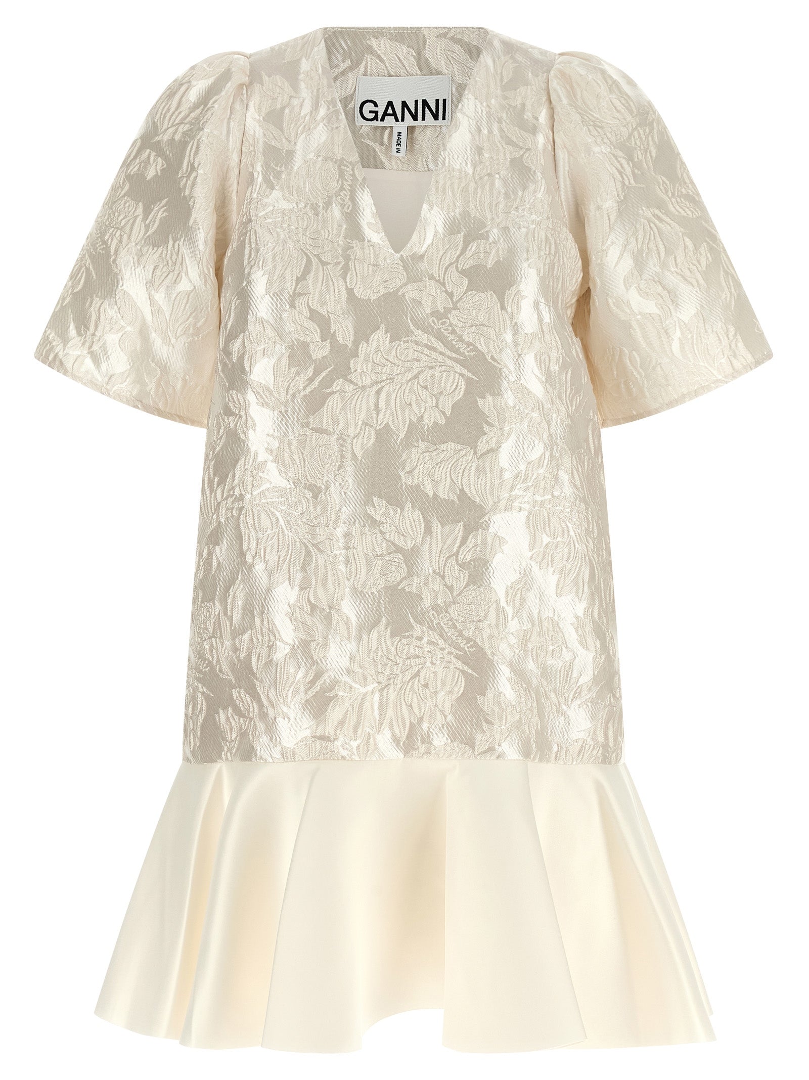 Ganni 'Satin Cloque' Mini Dress