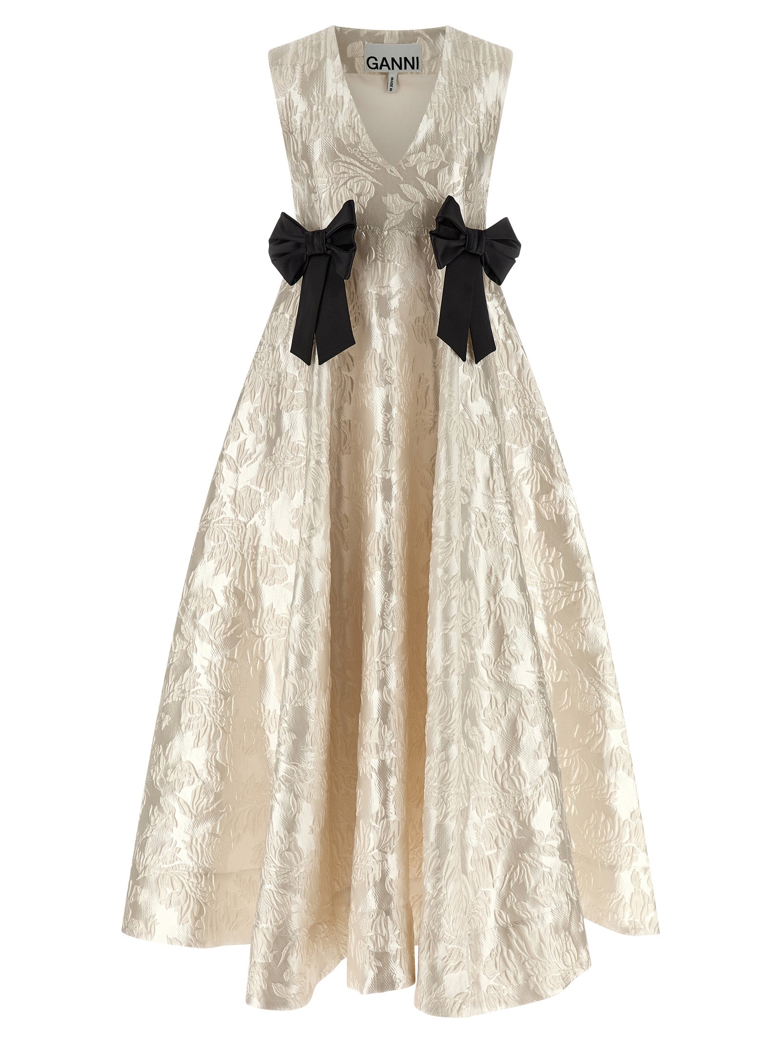 Ganni 'Cloque V-Neck' Dress