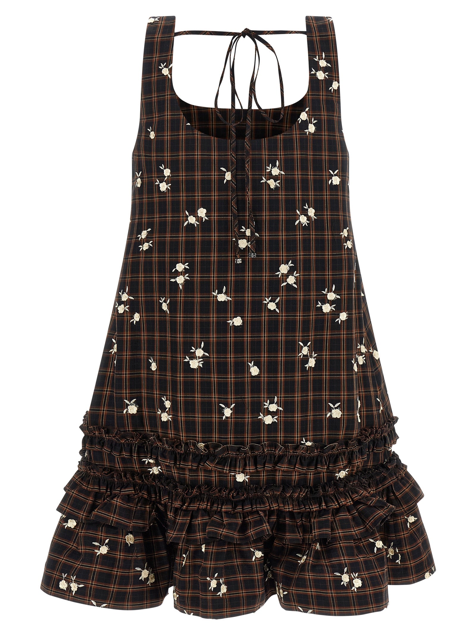 Ganni 'Check Flower' Dress