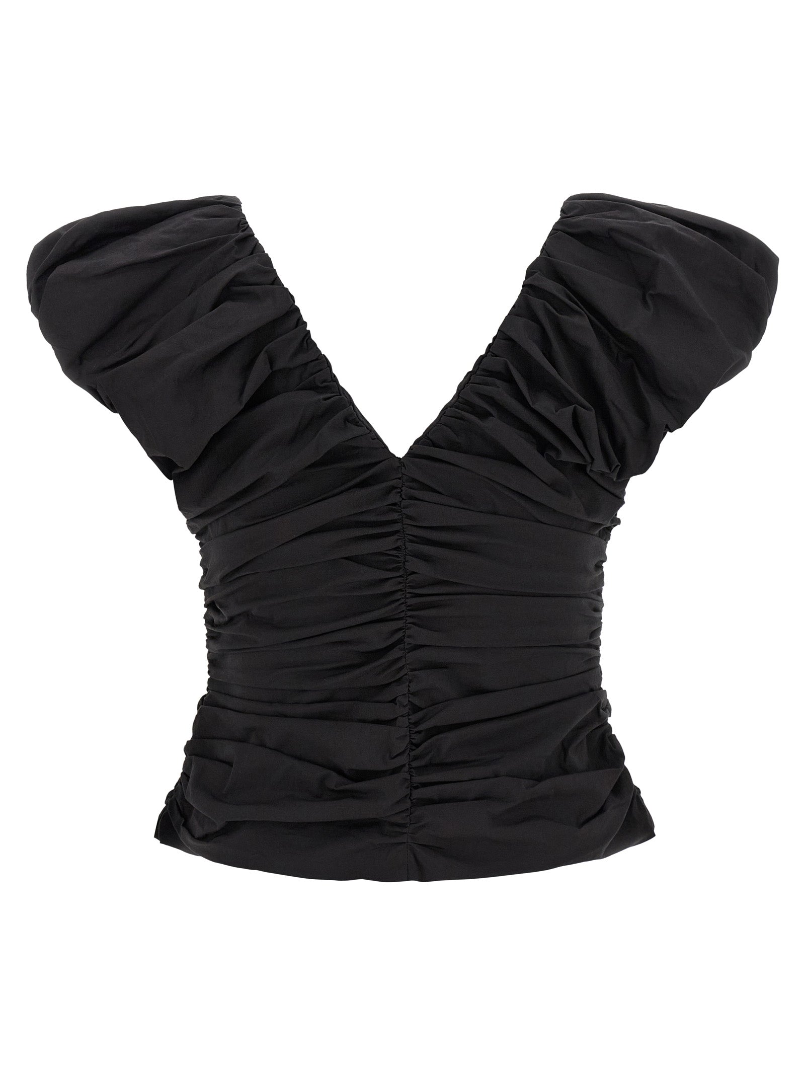 Ganni 'Black Ruched' Top