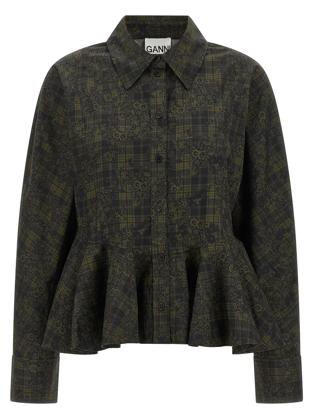 Ganni Floral Tartan Shirt