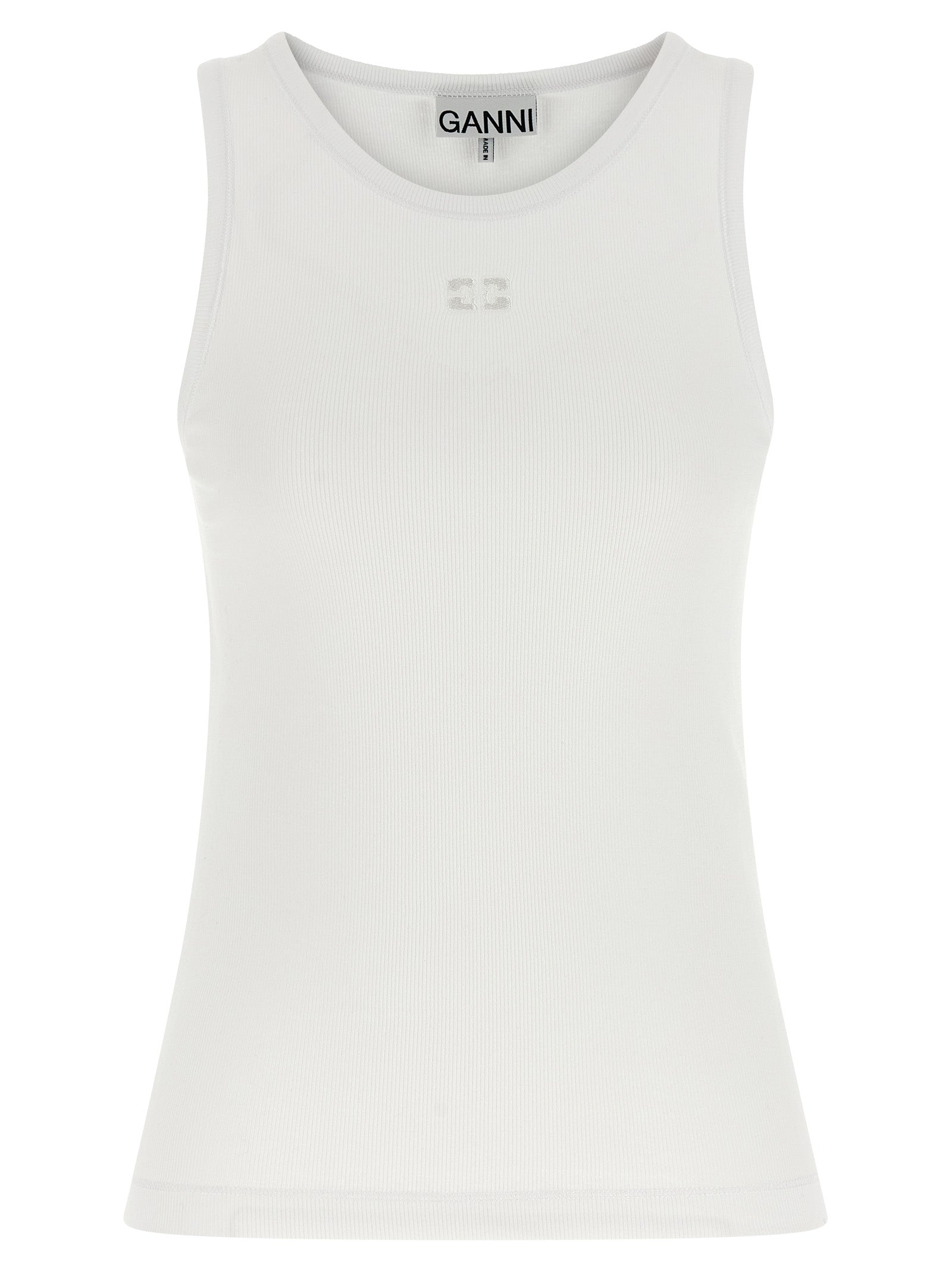Ganni Logo Embroidery Tank Top
