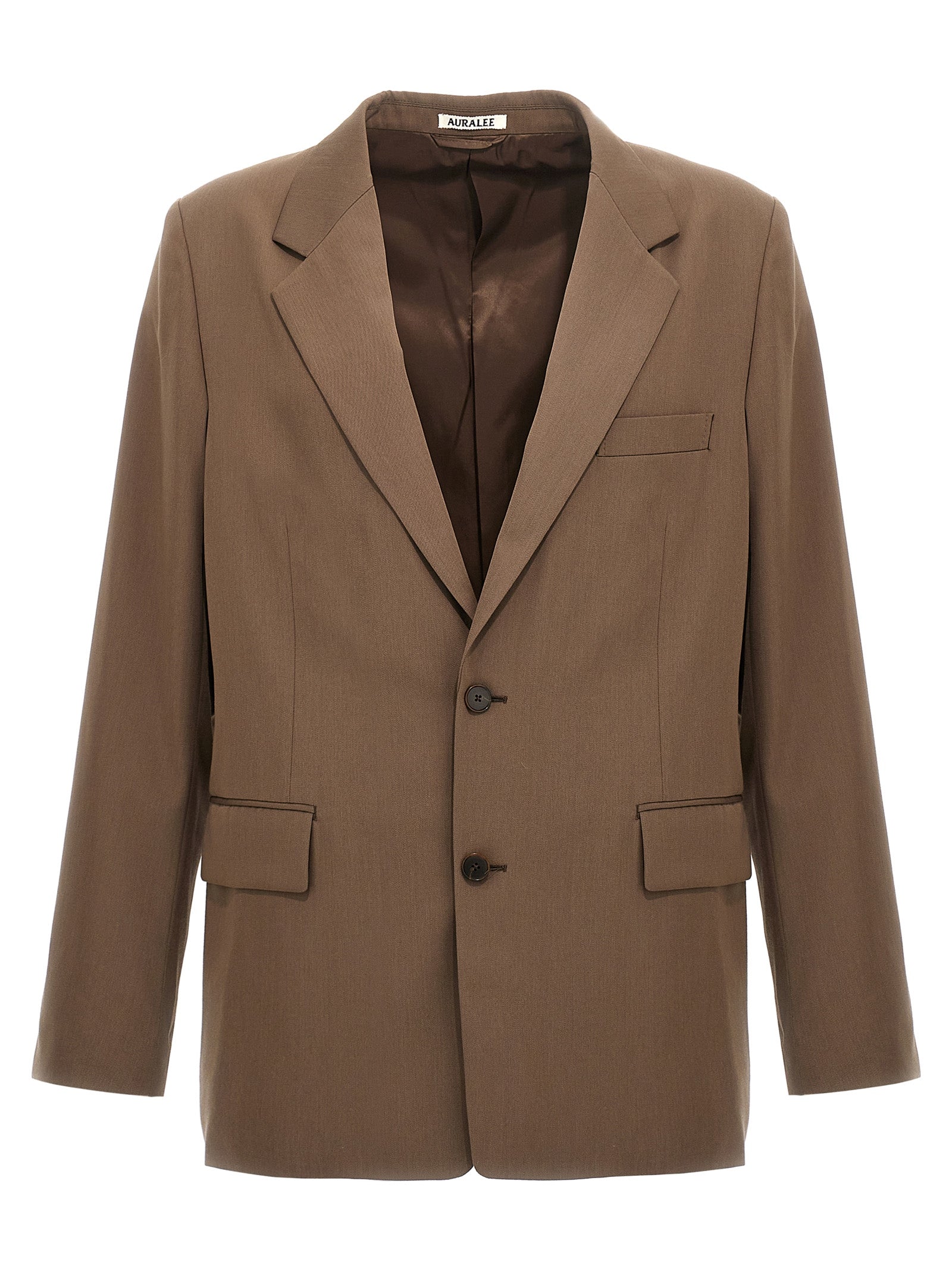 Auralee Single-Breasted Wool Blazer