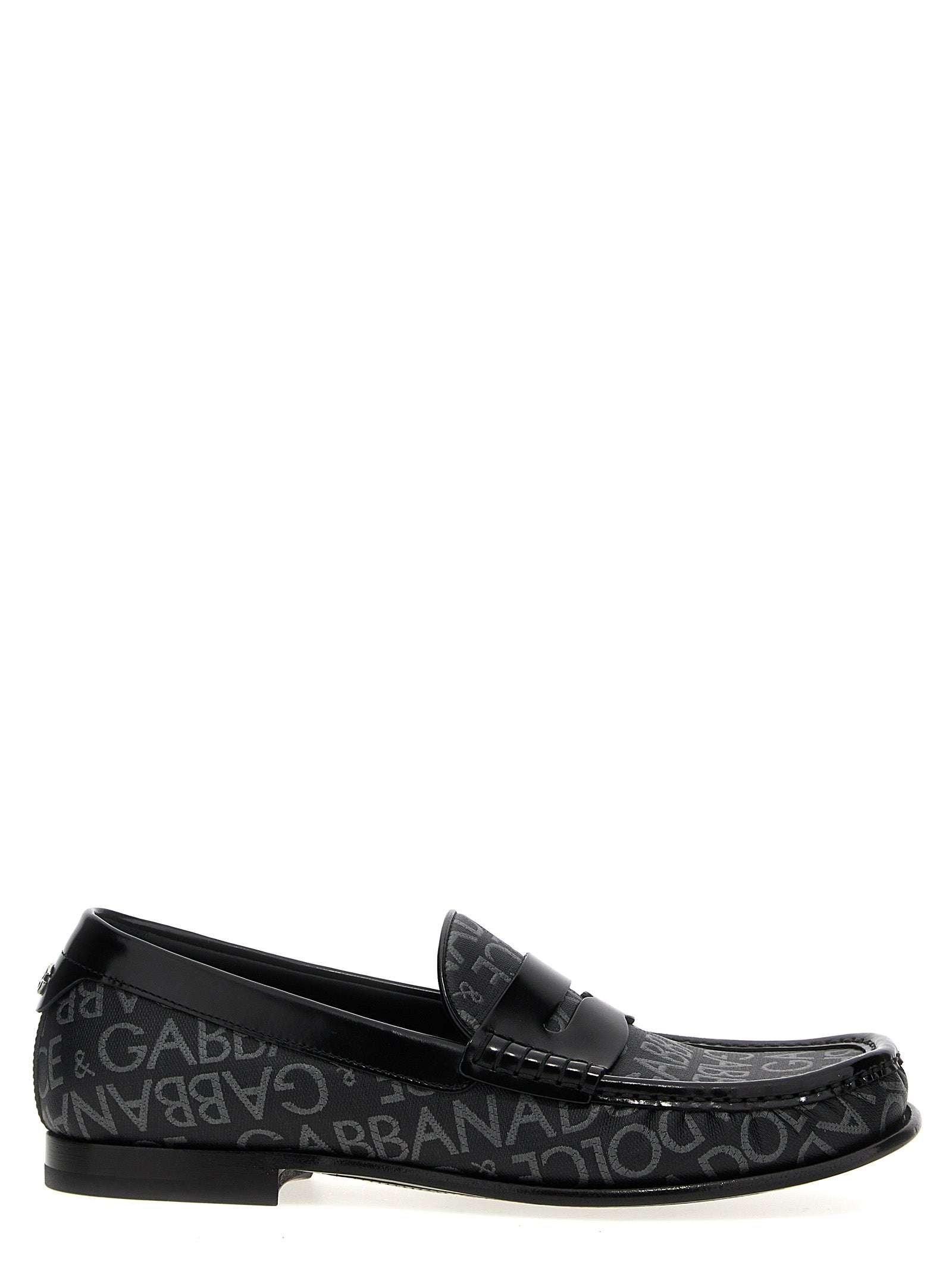 Dolce & Gabbana Logo Jacquard Fabric Loafers