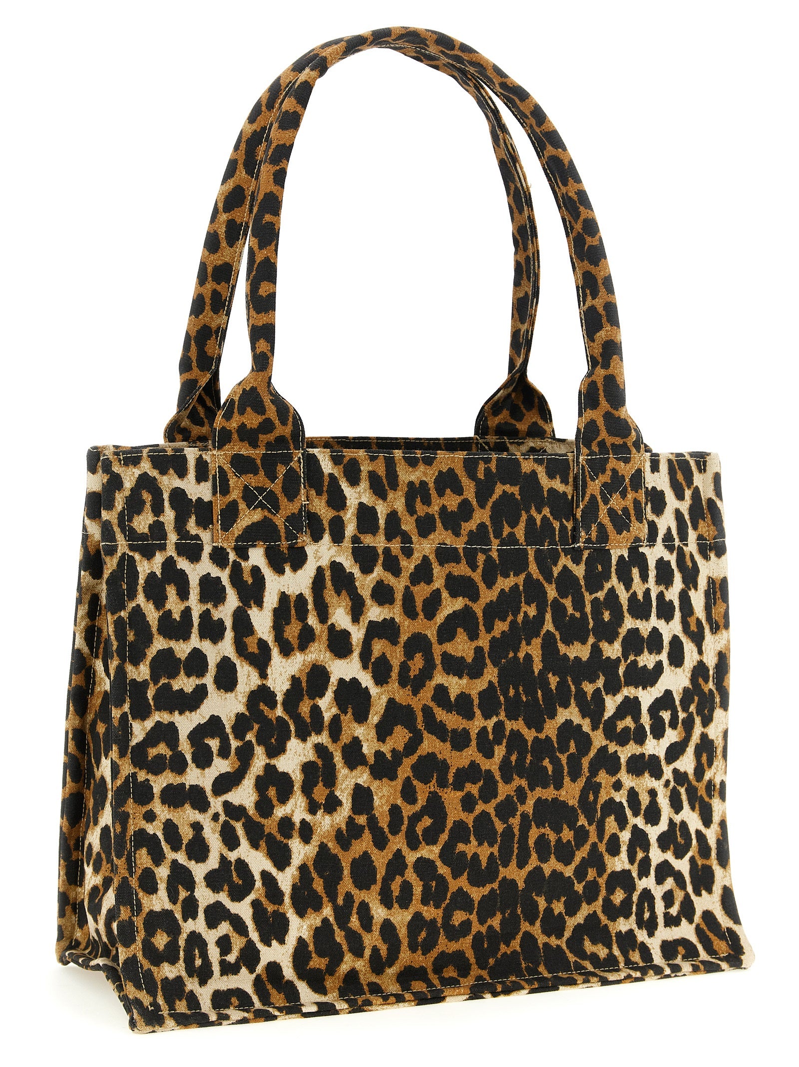 Ganni 'Leopard' Large Shopping Bag