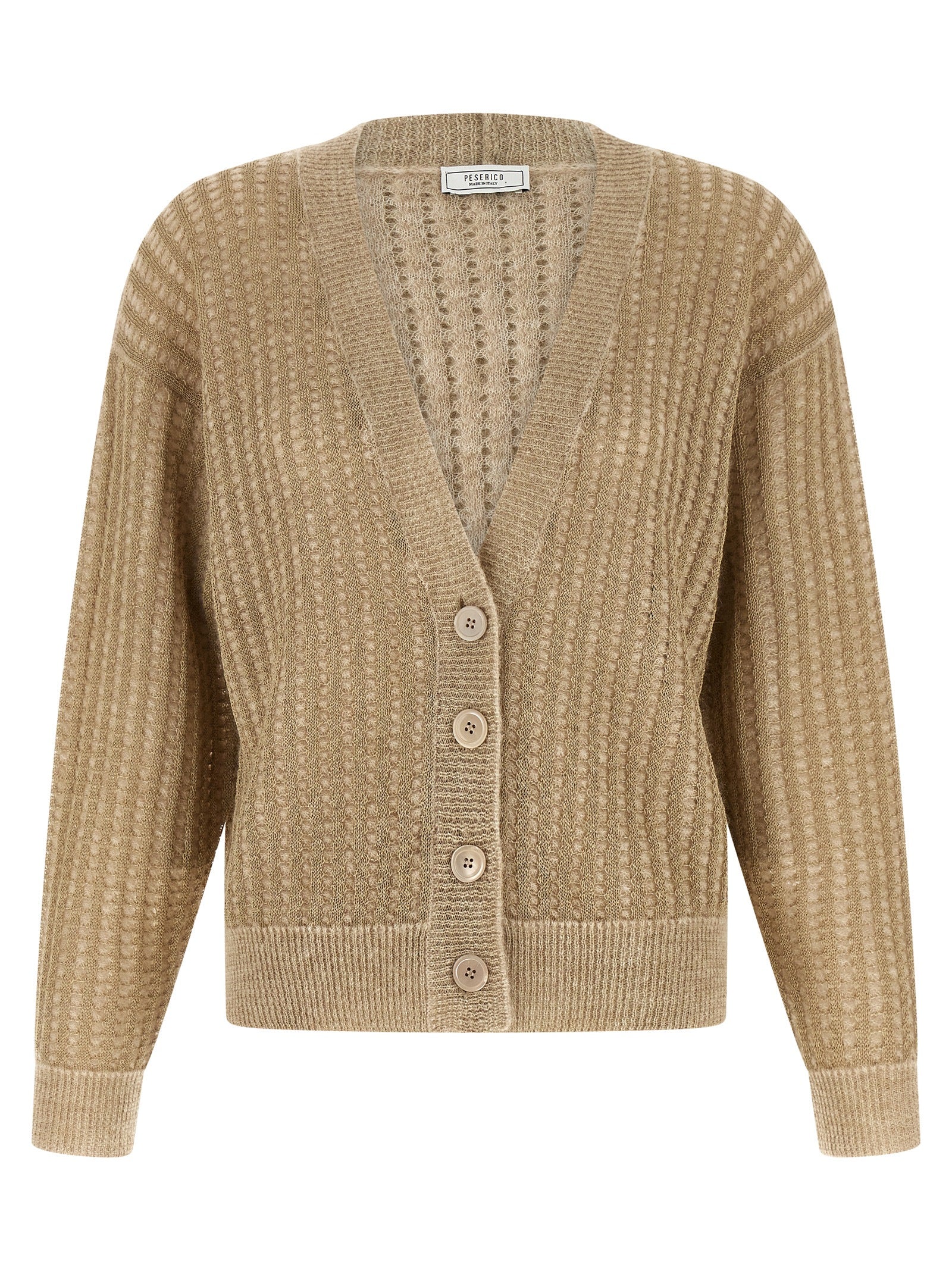 Peserico Waffle Lamé Cardigan