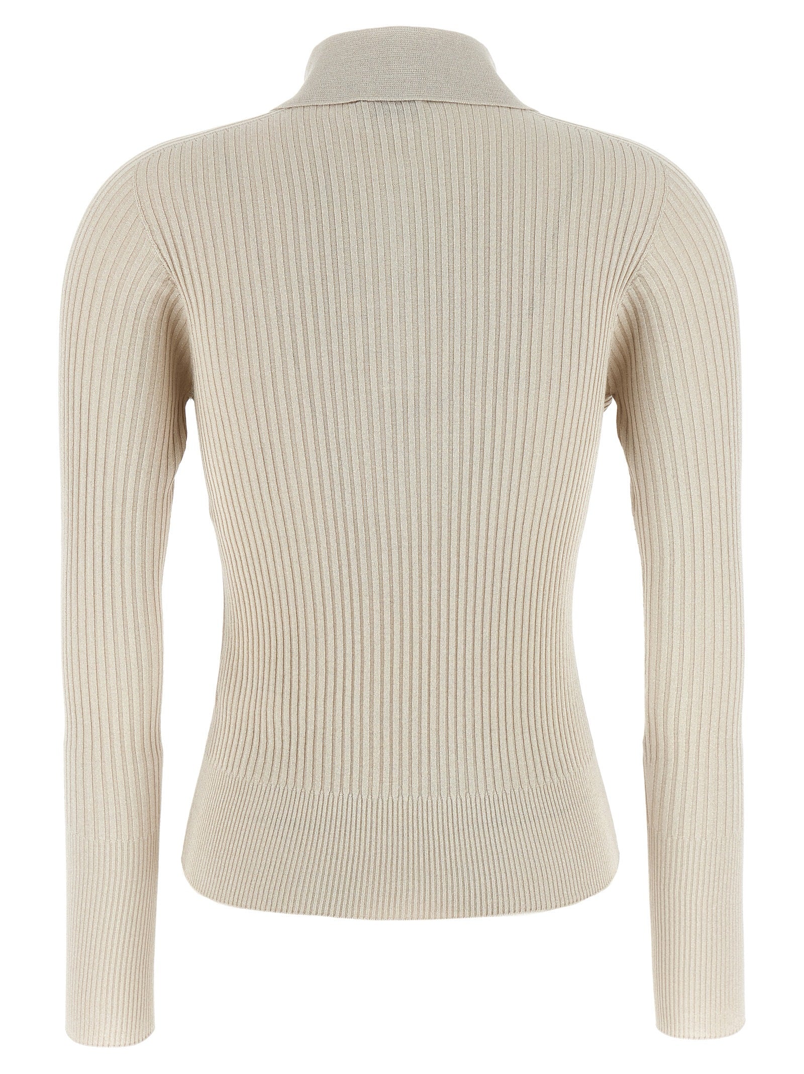 Peserico Lurex Ribbed Polo Shirt