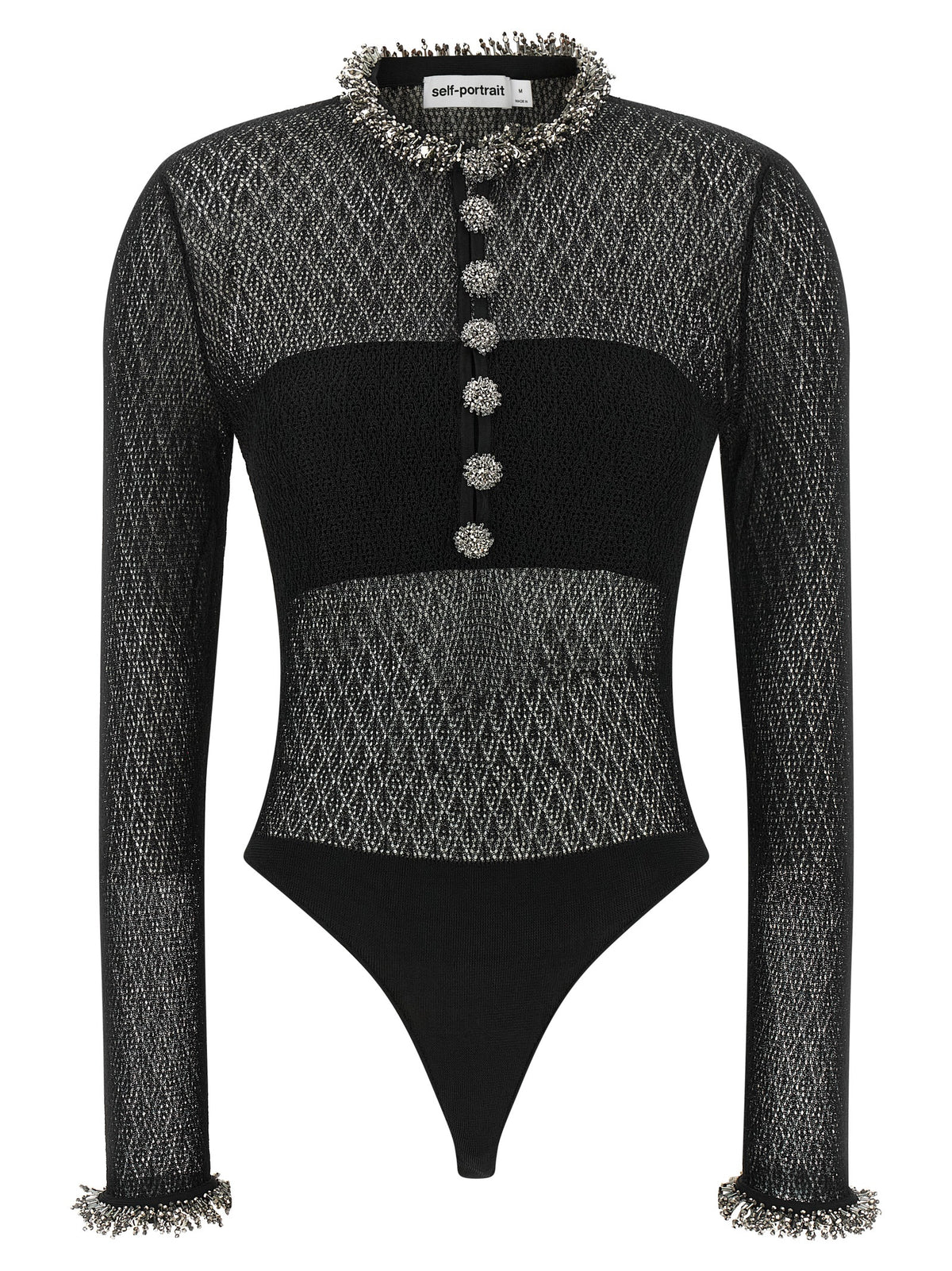 Self Portrait Openwork Knitted Bodysuit