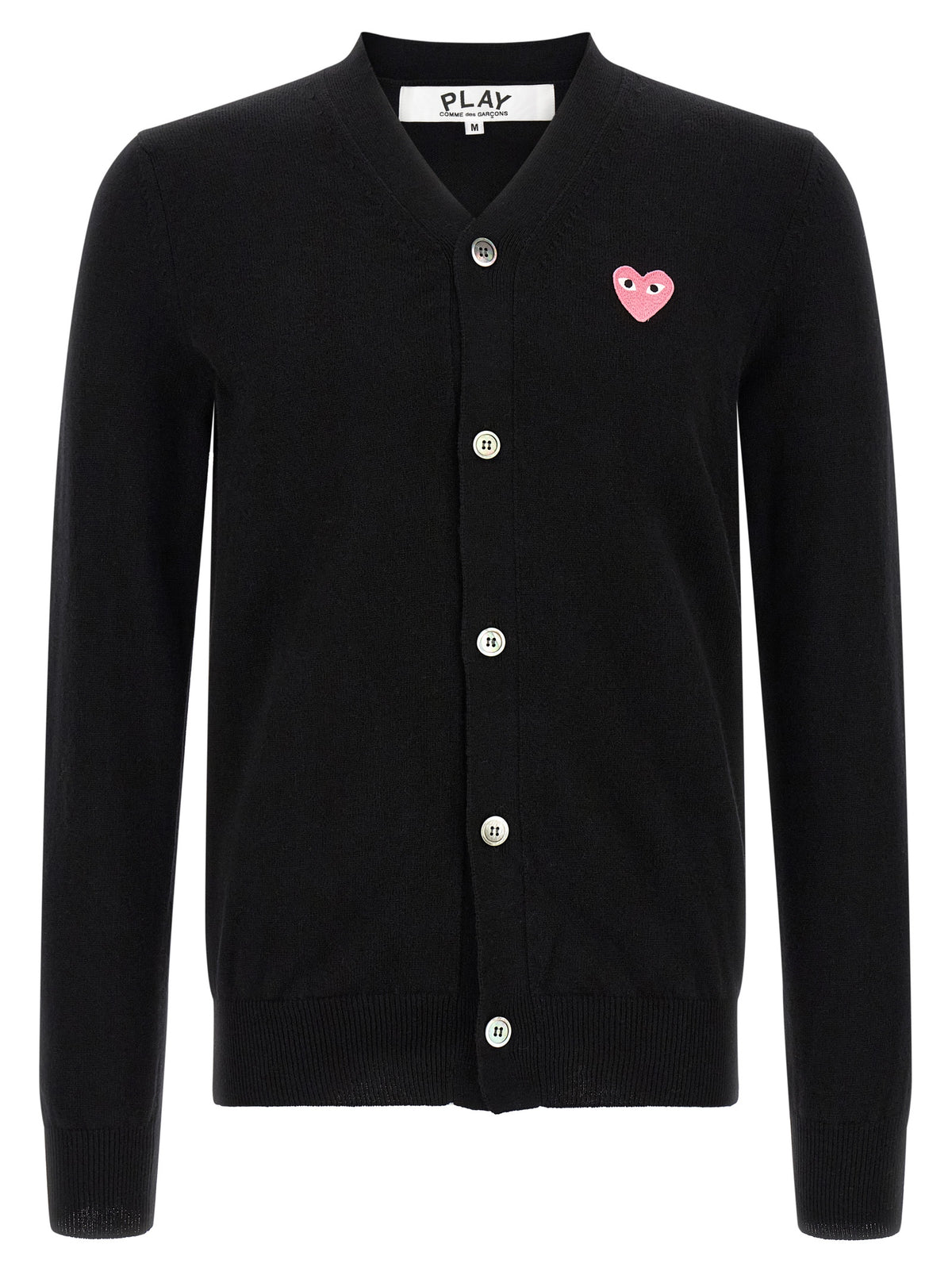 Comme Des Garçons Play Wool Cardigan With Heart Patch
