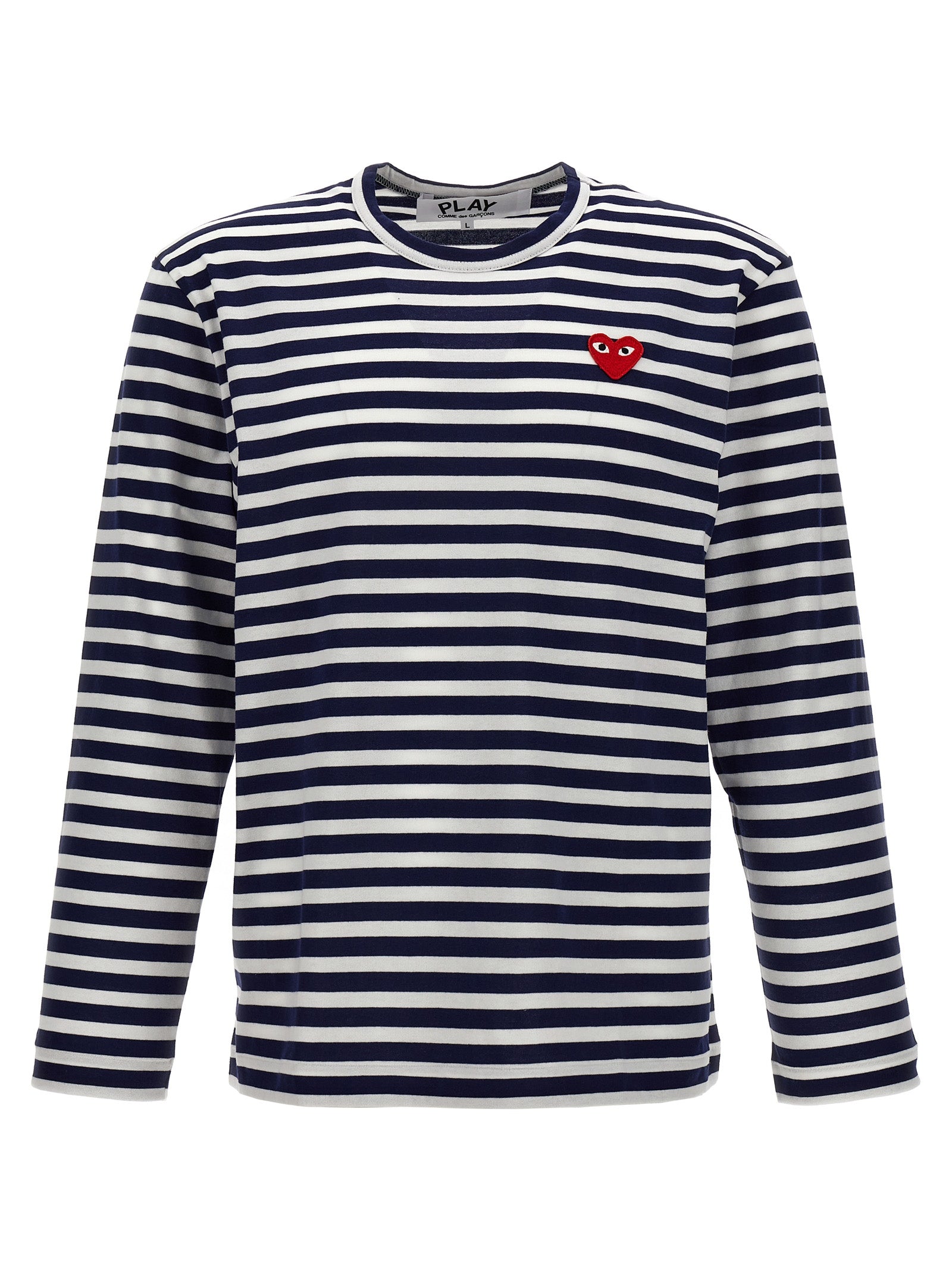 Comme Des Garçons Play Logo Patch Stripes T-Shirt