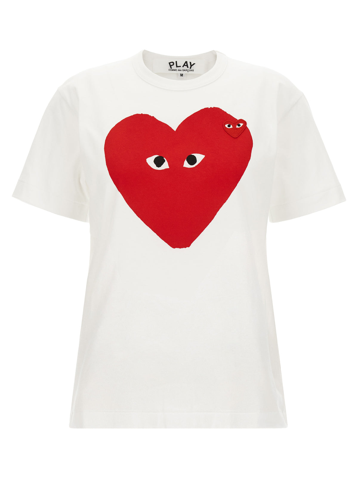 Comme Des Garçons Play White 'Double Heart Emblem' T-Shirt