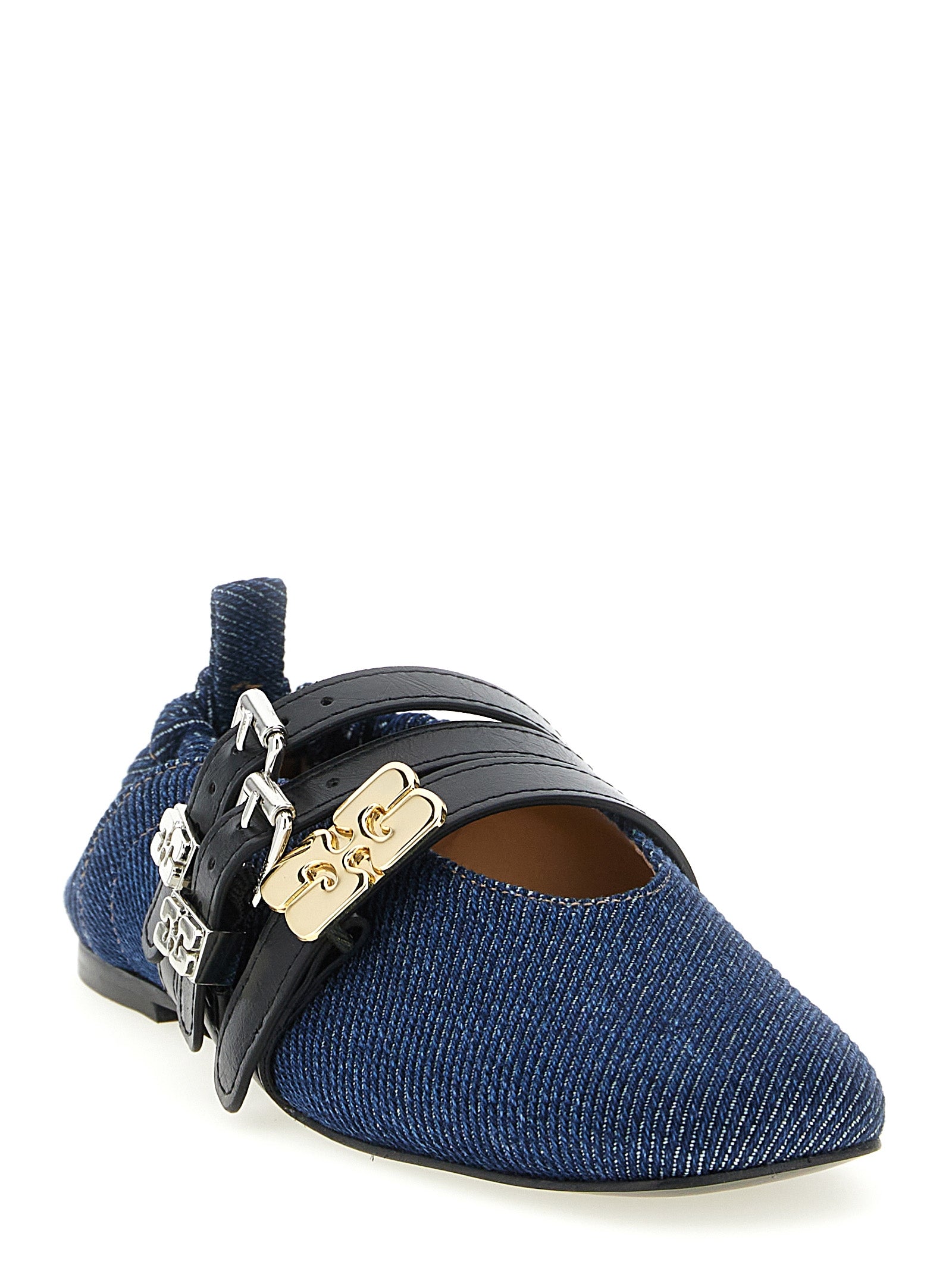 Ganni 'Sue Triple' Ballet Flats