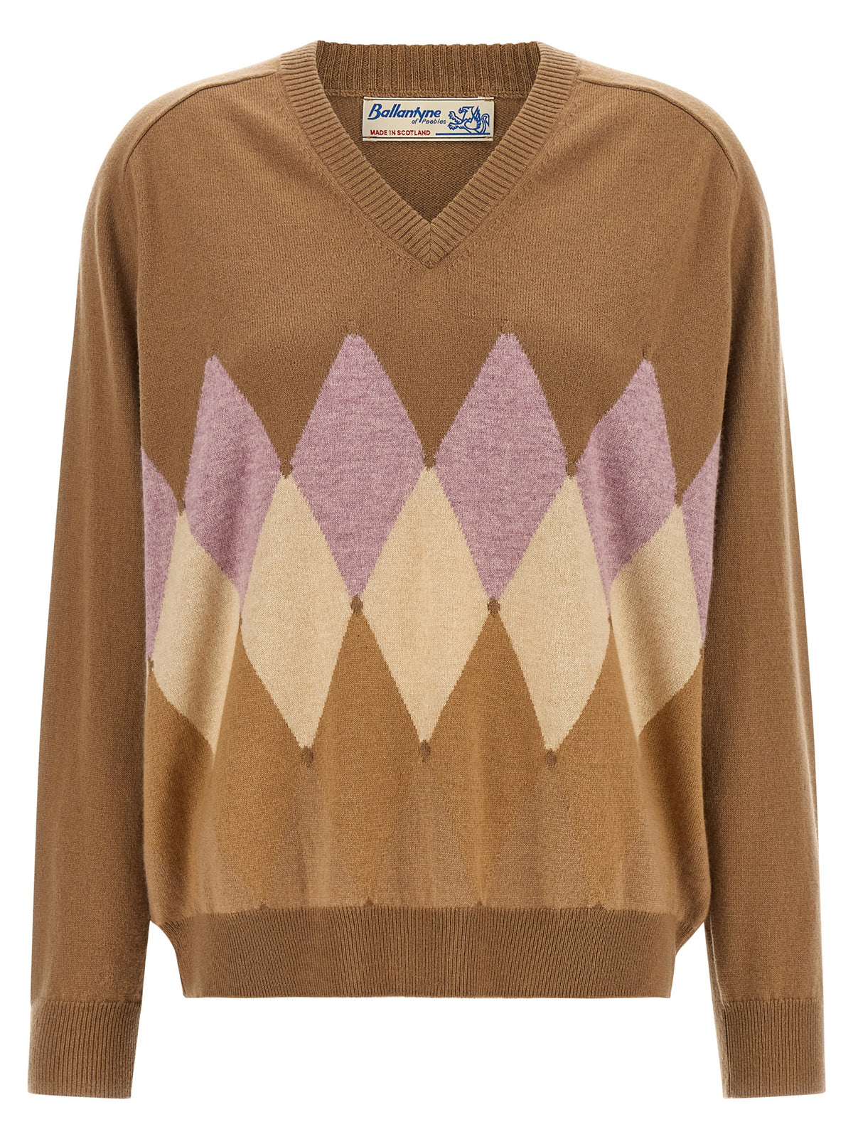 Ballantyne Argyle Intarsia 'New Diamond' Sweater
