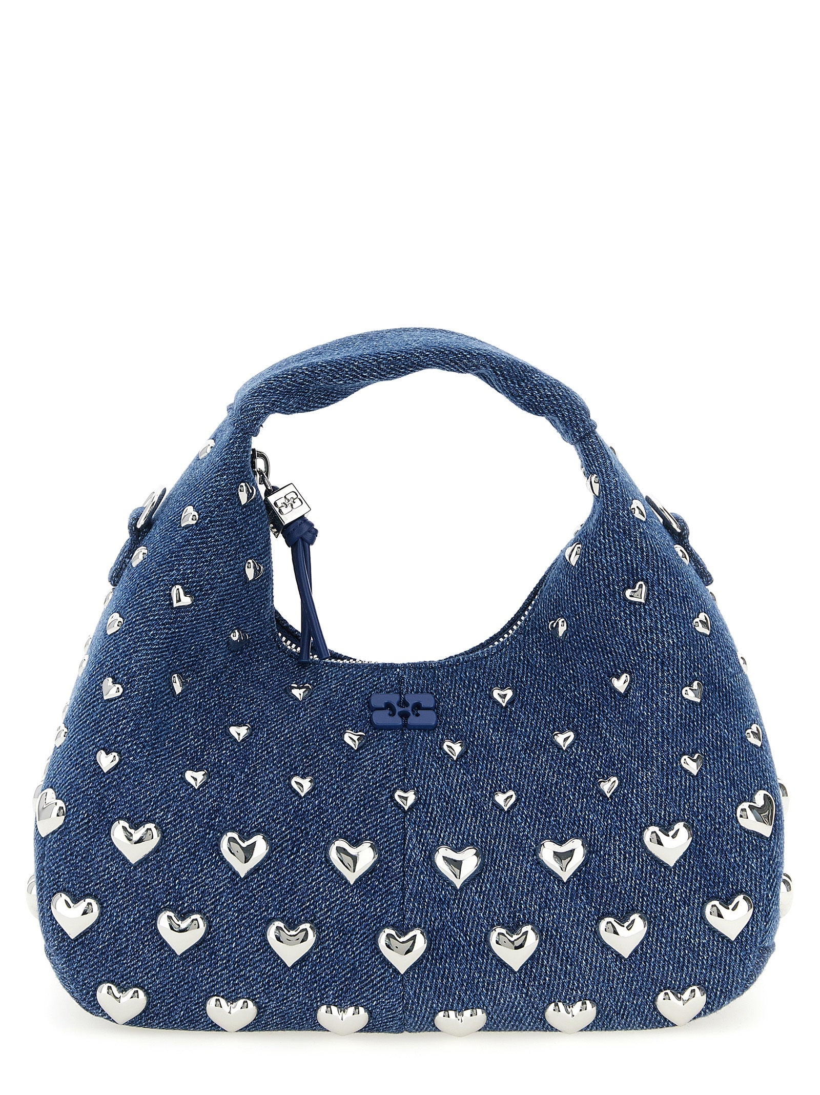 Ganni 'Denim Stud Mini Hobo' Handbag