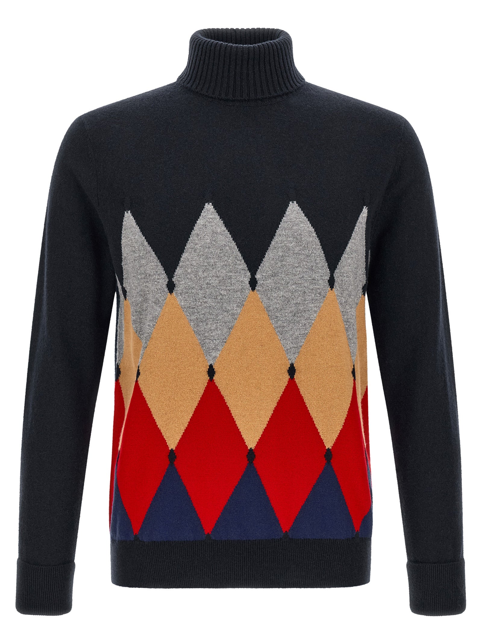 Ballantyne 'Classic Diamond' Intarsia Turtleneck Sweater