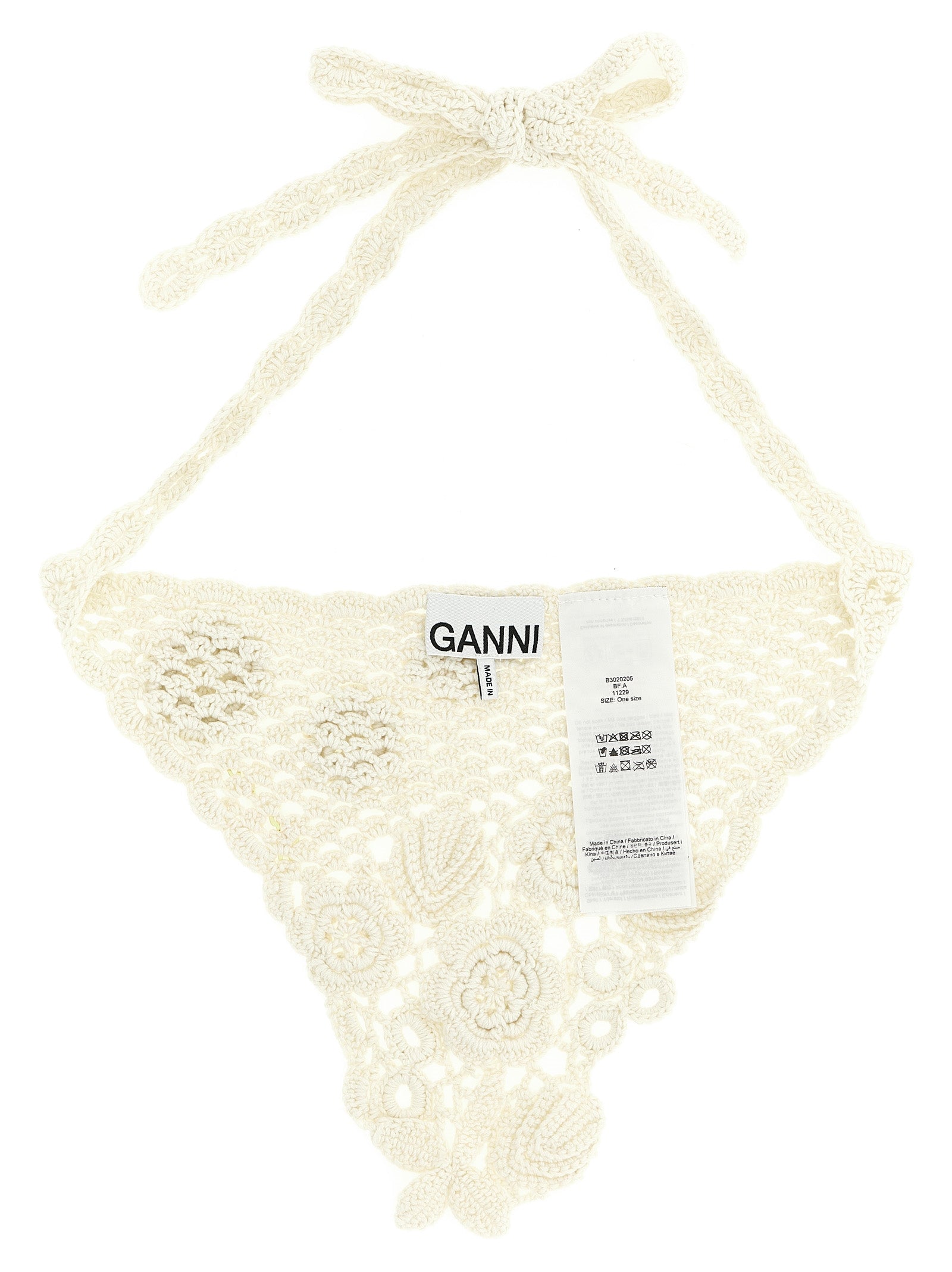 Ganni 'Cotton Crochet' Head Scarf