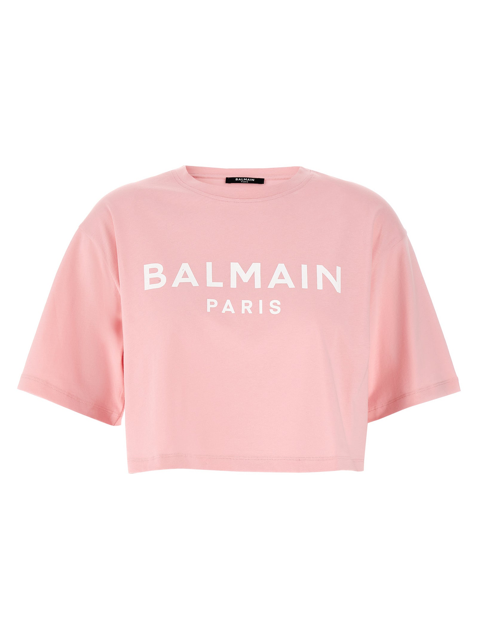 Balmain Logo Crop T-Shirt