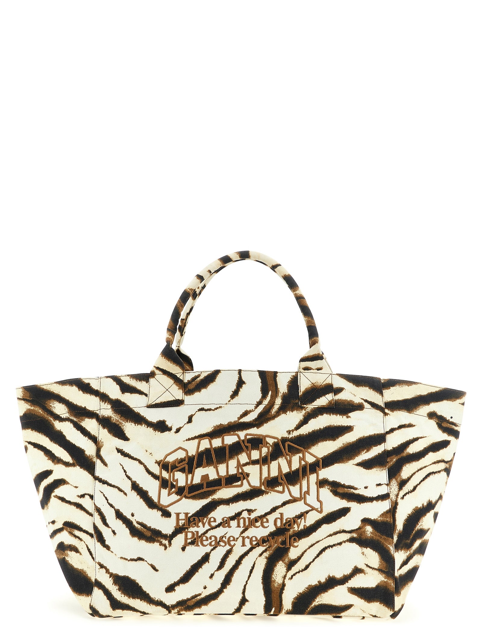 Ganni 'Xxl Zebra' Shopping Bag