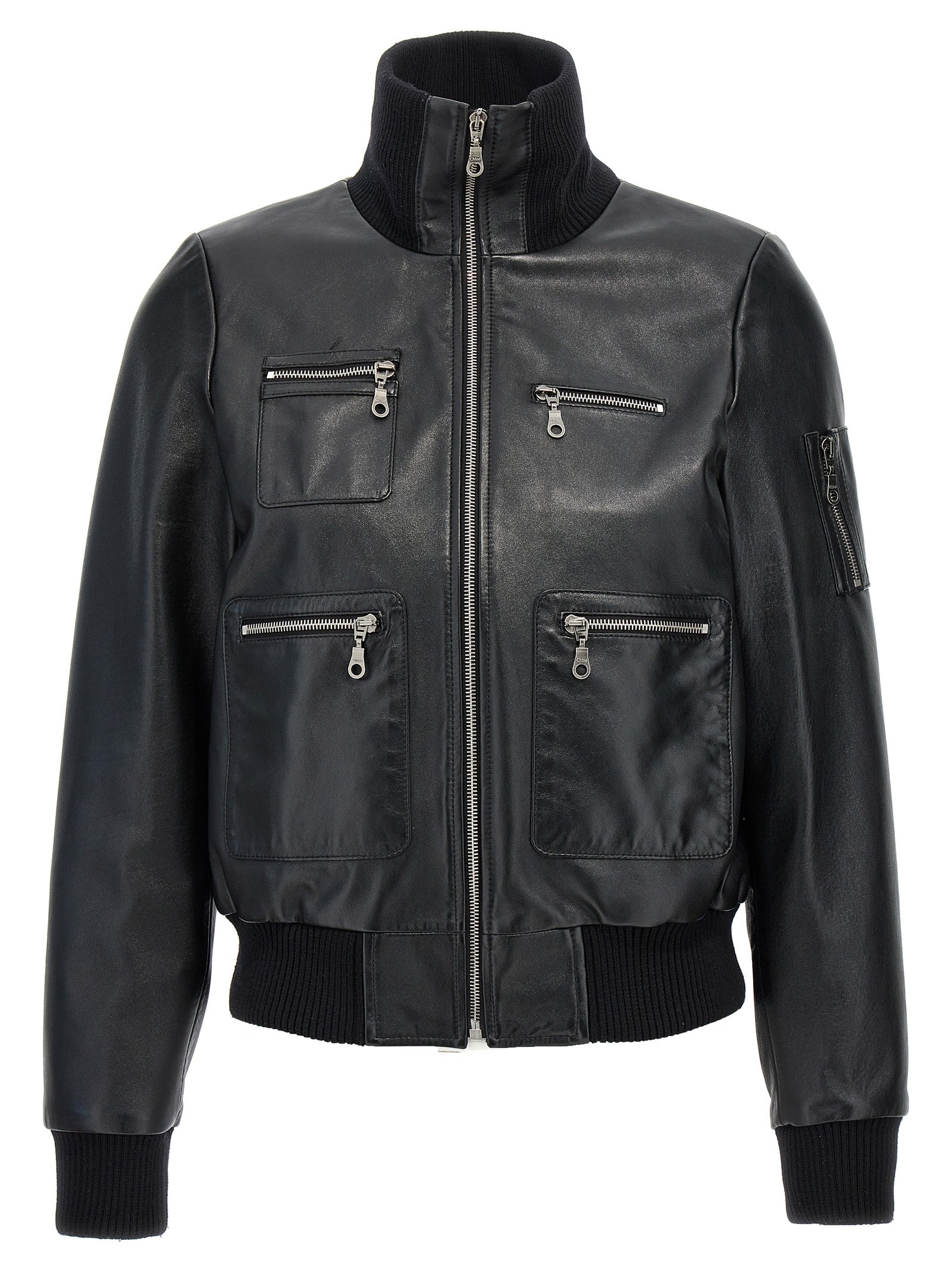 Chloé Leather Bomber Jacket