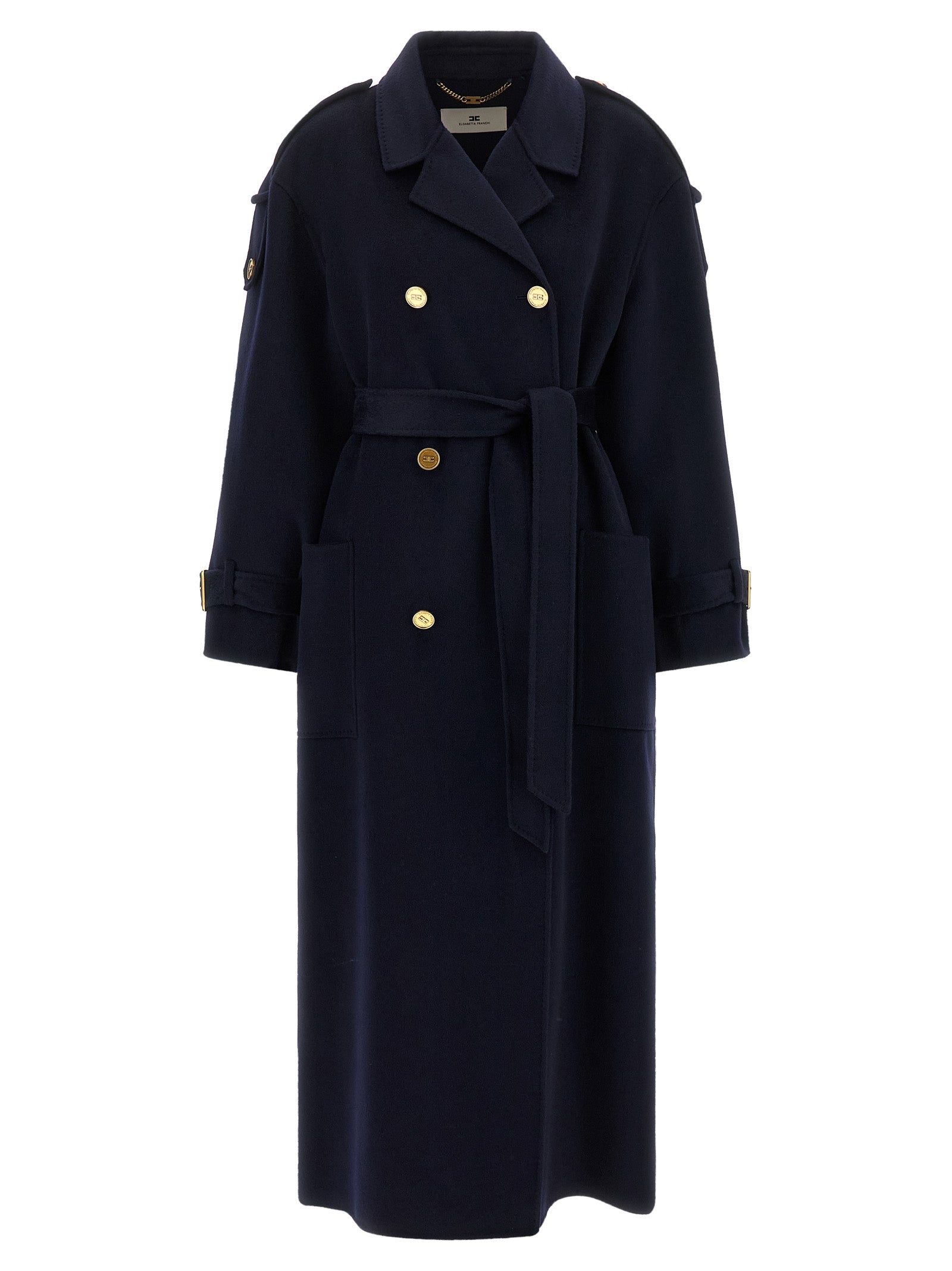 Elisabetta Franchi Double-Breasted Belted Coat