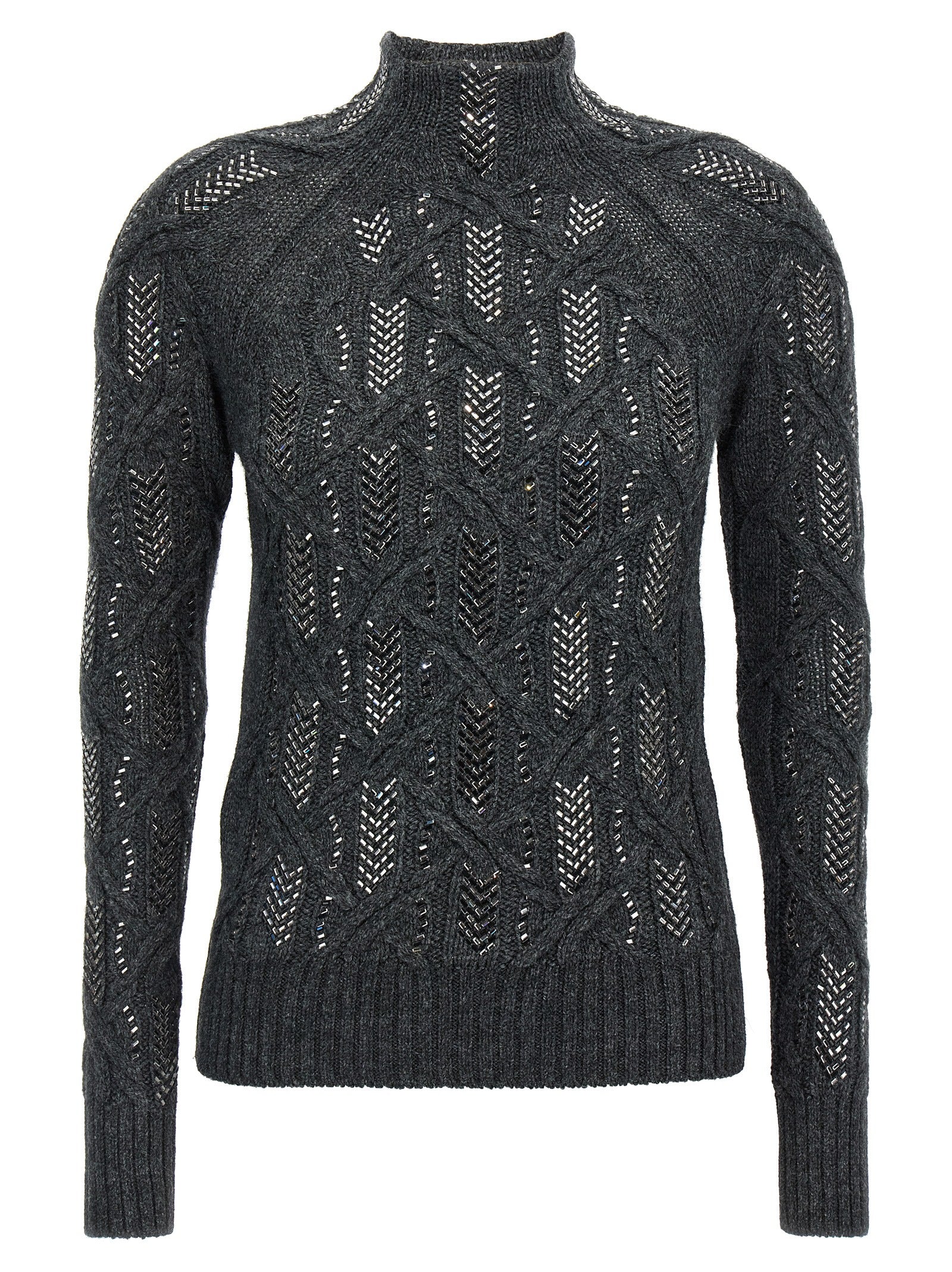 Ermanno Scervino Crystal Braid Sweater