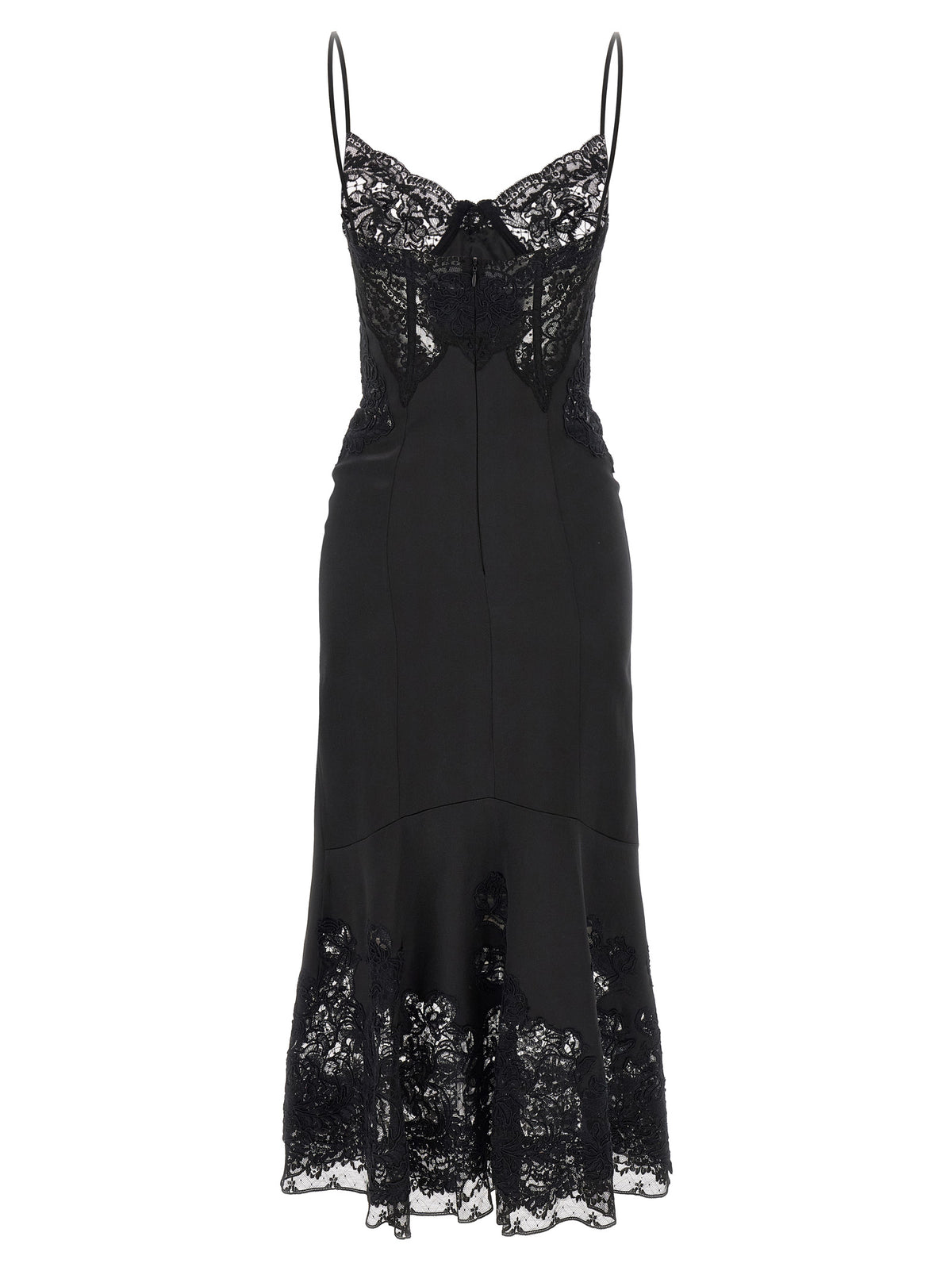 Ermanno Scervino Rebrodé Lace Lingerie Dress Black