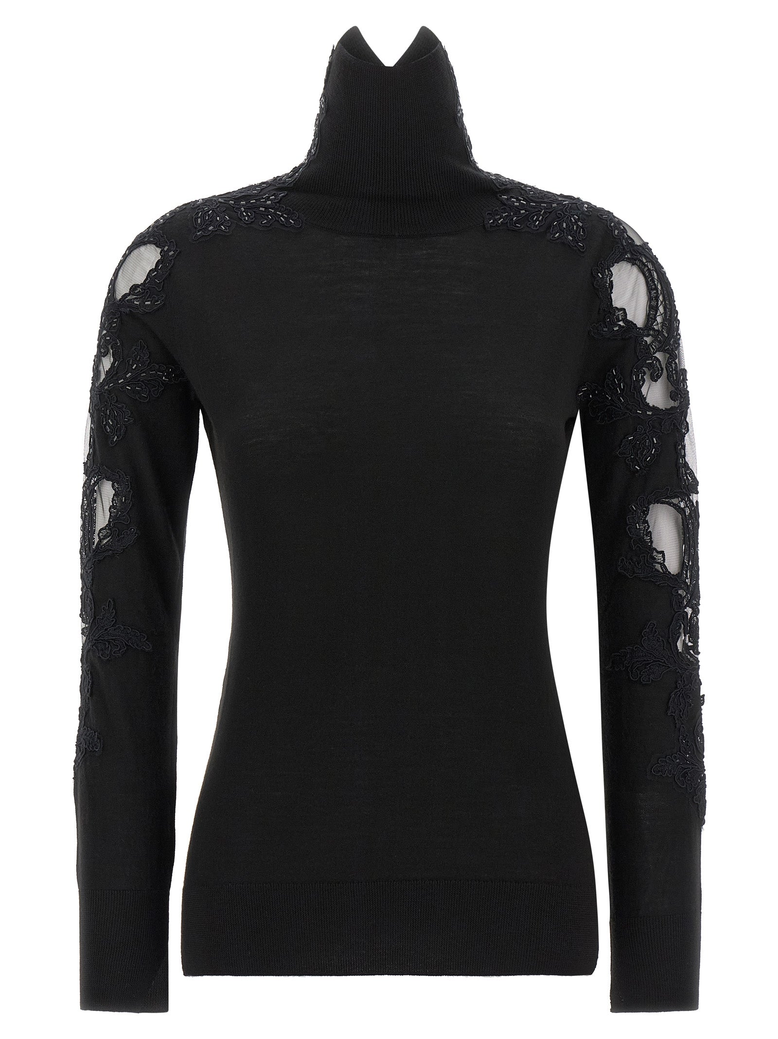Ermanno Scervino High Neck With Lace Inserts