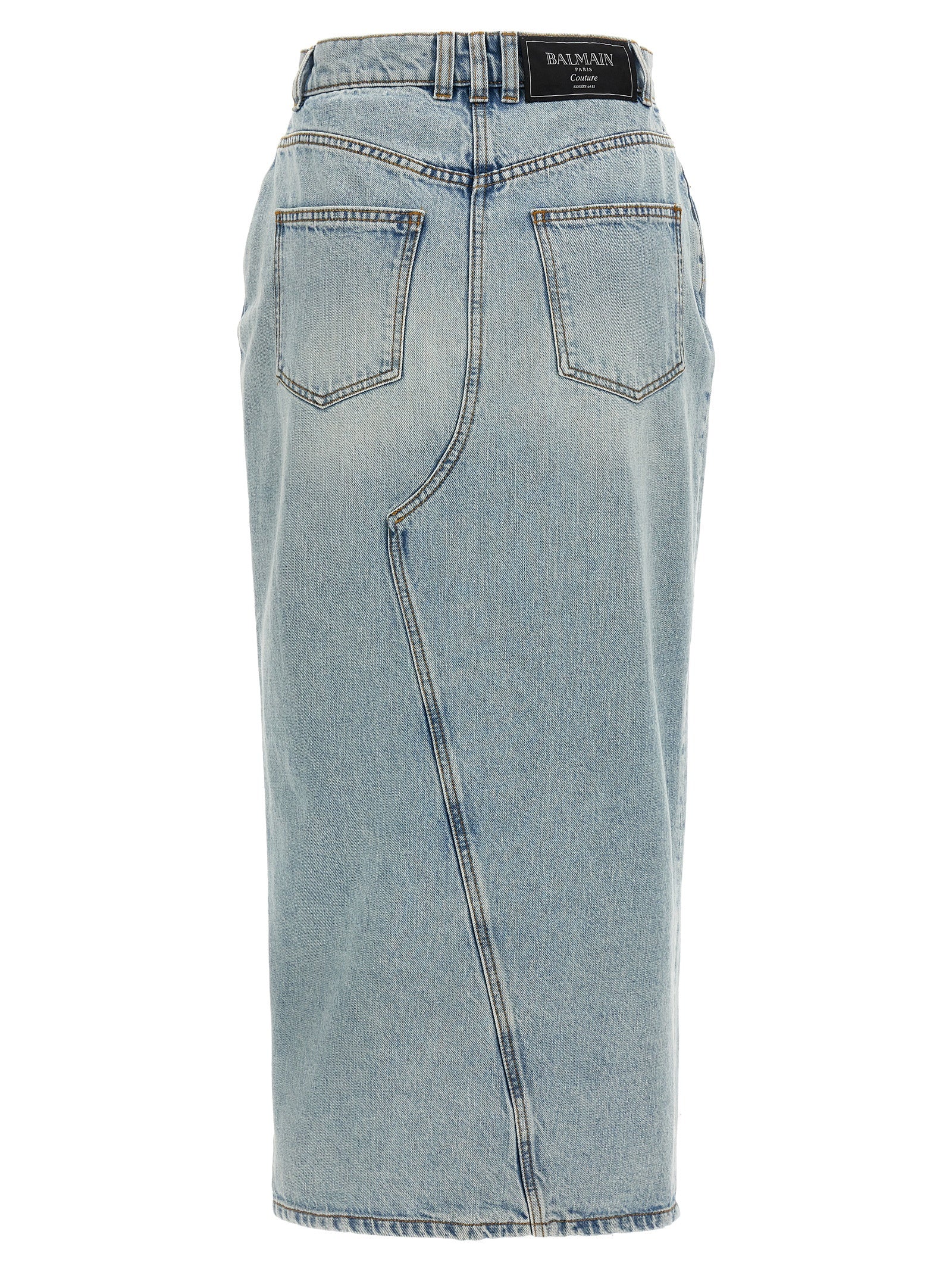 Balmain Denim Midi Skirt